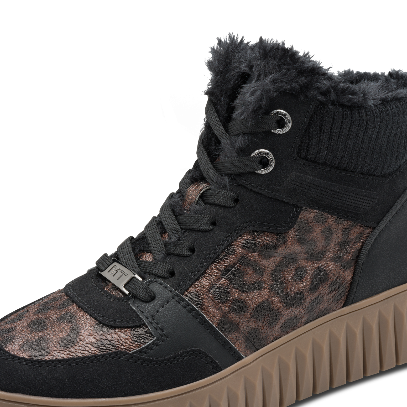 MARCO TOZZI Winterboots  Plateau,Schnürboots,Schnürstiefelette mit Kontrastbesatz in Leo-Optik