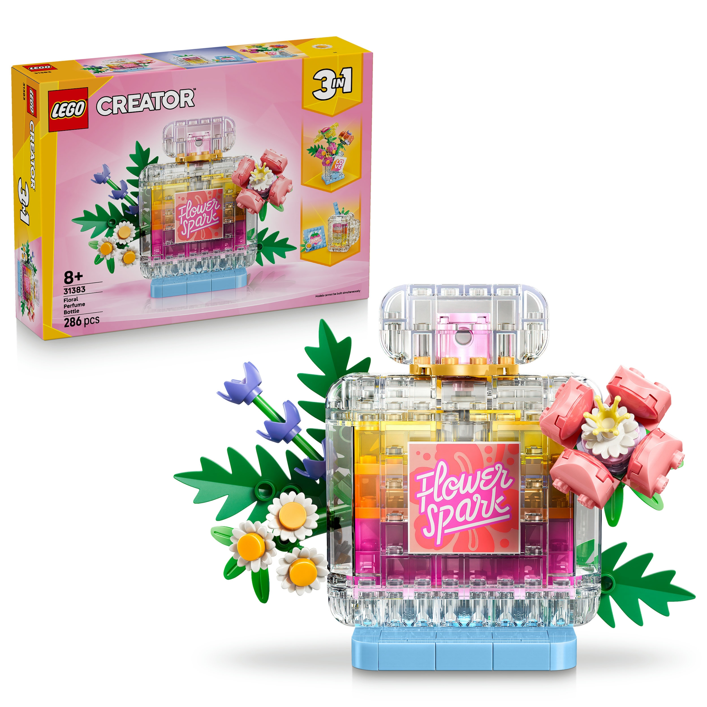 LEGO® Konstruktionsspielsteine »Parfümflasche mit Blumendeko (31383), LEGO Creator« Made in Europe