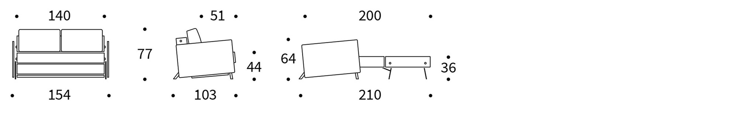 INNOVATION LIVING ™ »Cubed Klappsofa, hochwertige Schlaffunktion, Design und extra Komfort« Frontauszug, sehr platzsparend, abgewinkelt Sitzen, waagerecht liegen