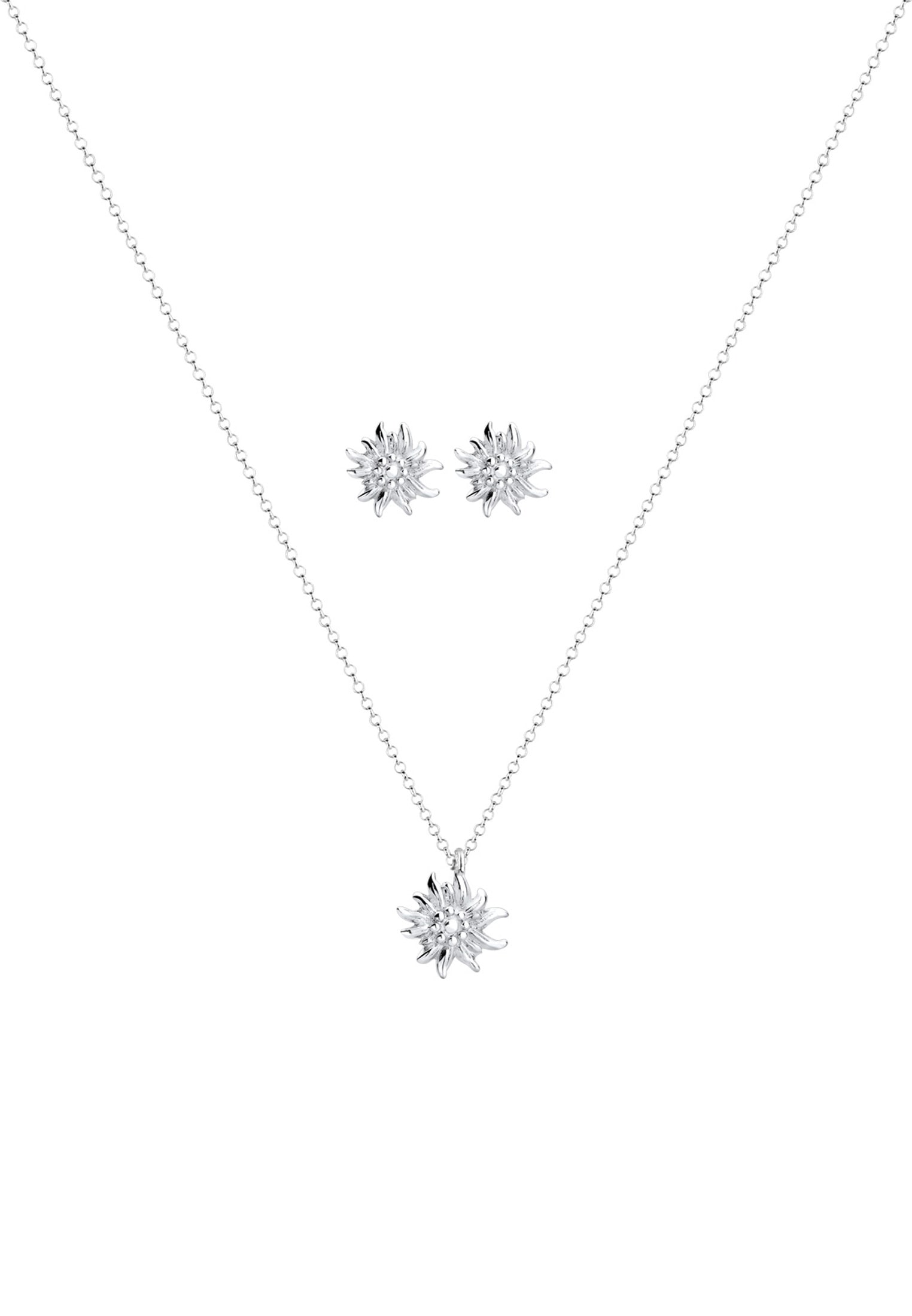 Elli Ohrring und Ketten Set »Schmuckset Elli Schmuckset Edelweiss Tracht 925 Silber«