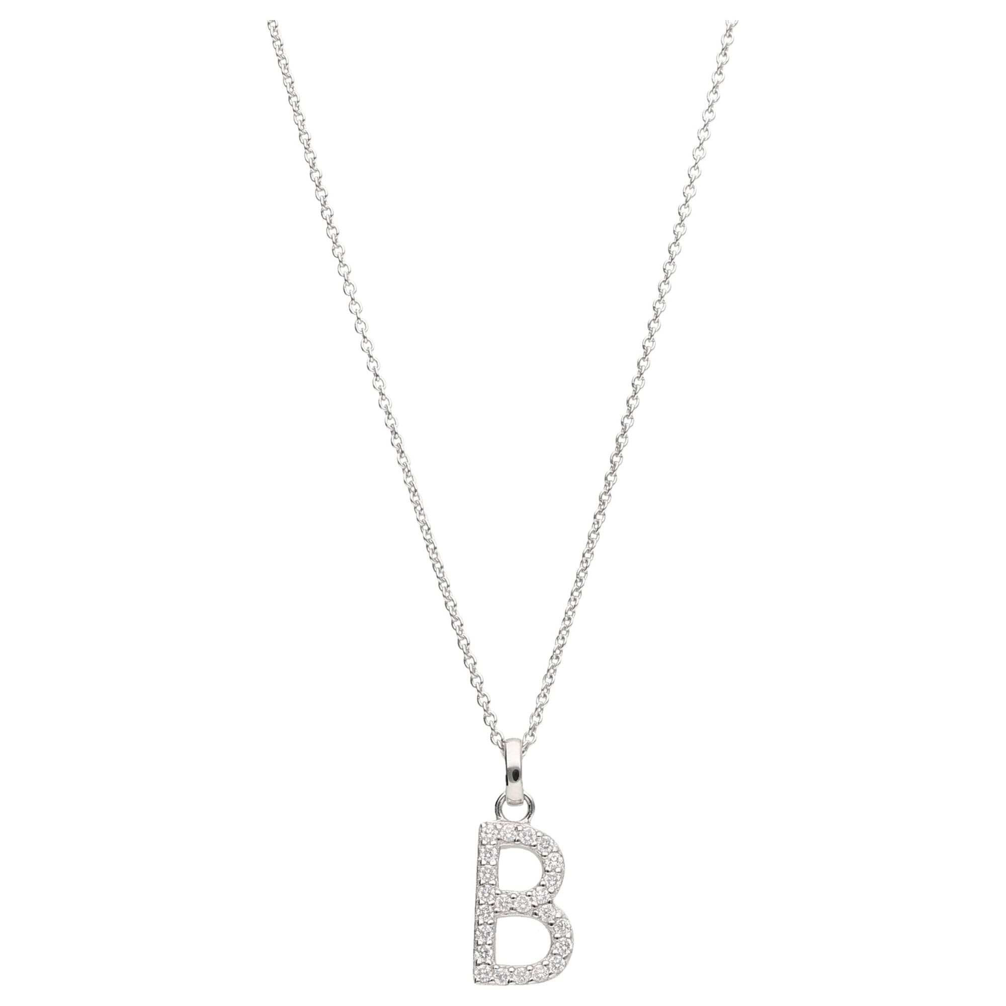 Kette mit Anhänger »Kette Buchstabe B mit Zirkonia Steine, Silber 925«