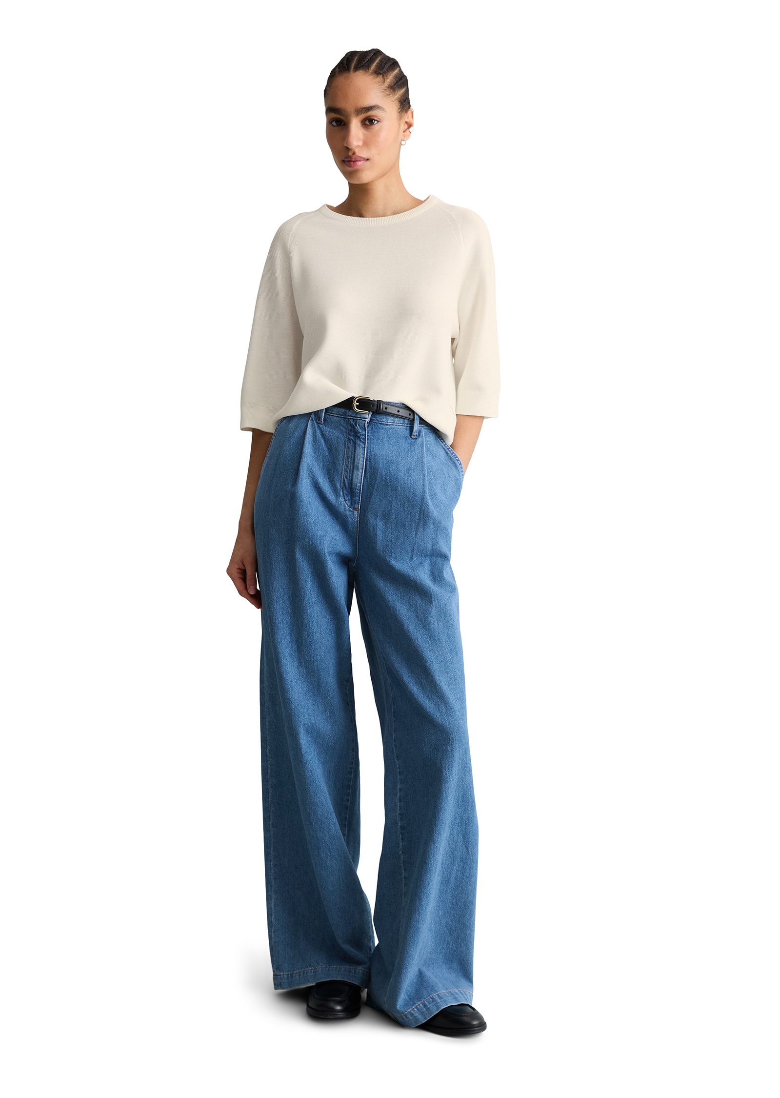 Marc O'Polo DENIM Rundhalspullover 3/4 Arm, locker geschnitten