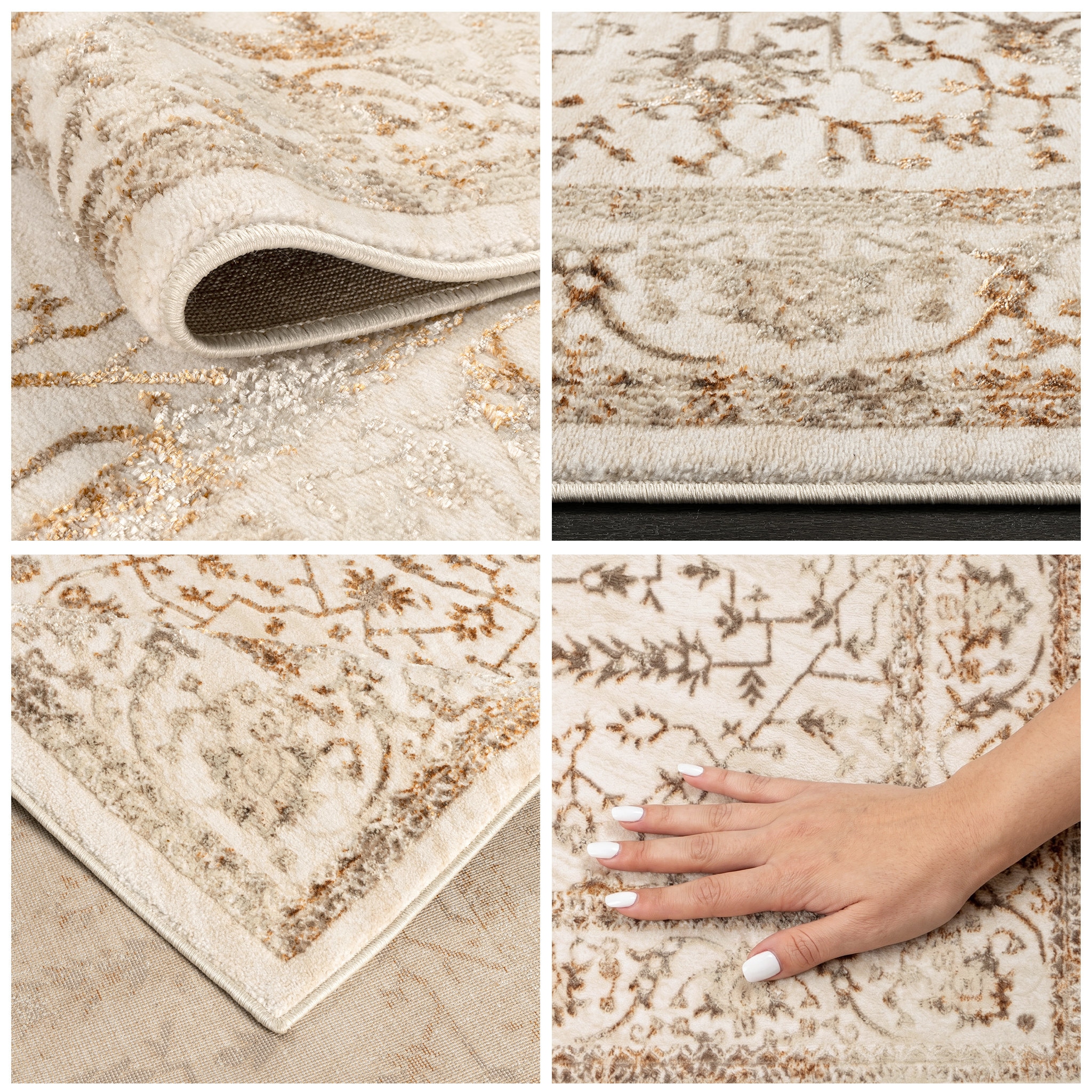 OTTO home Teppich »Amira, orientalisches Design« rechteckig 11 mm Höhe mit Bordüre, elegant, Vintage Optik, Wohnzimmer, Schlafzimmer