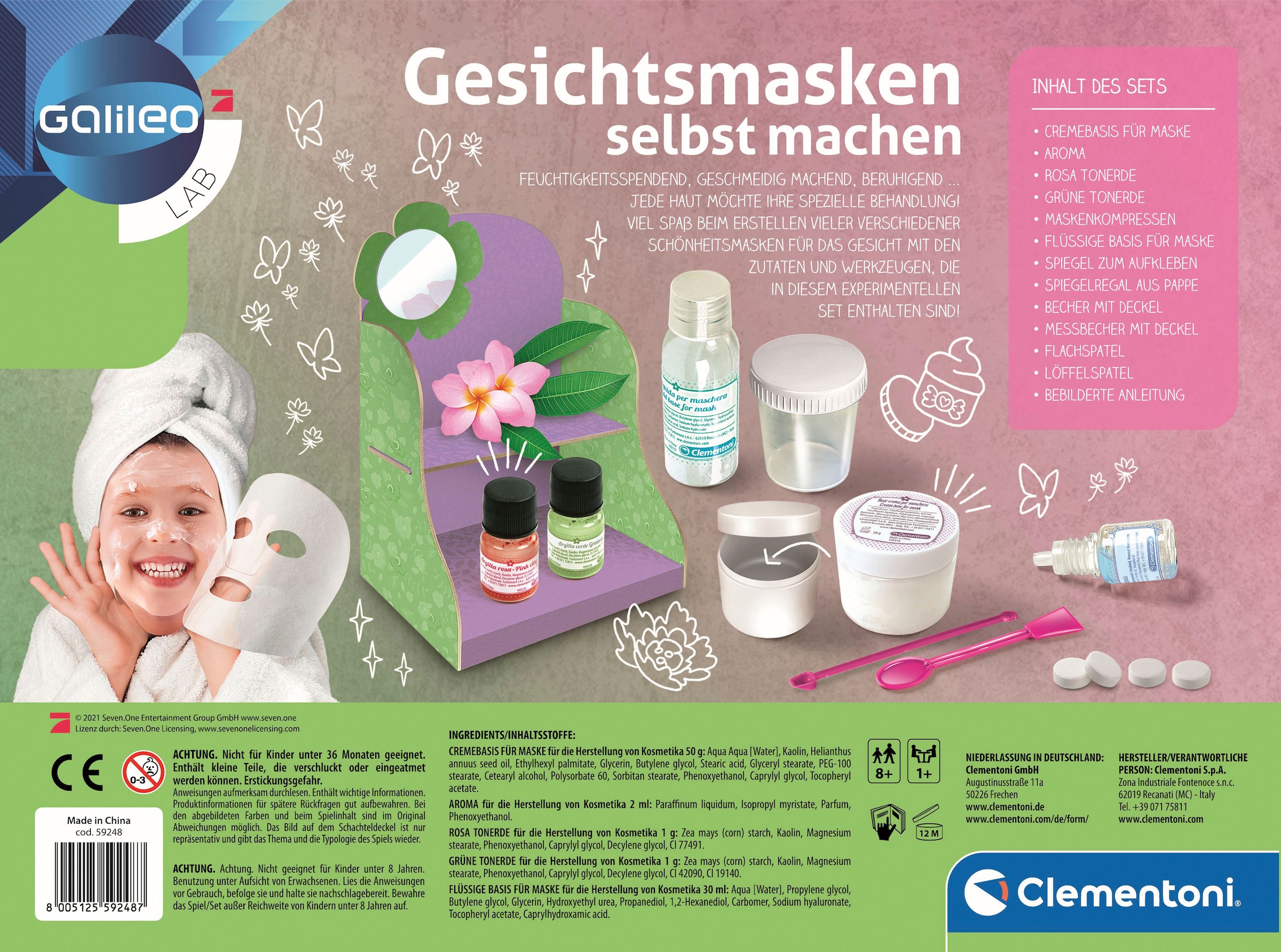 Clementoni® Experimentierkasten »Galileo, Gesichtsmasken selbst machen«, Made in Europe