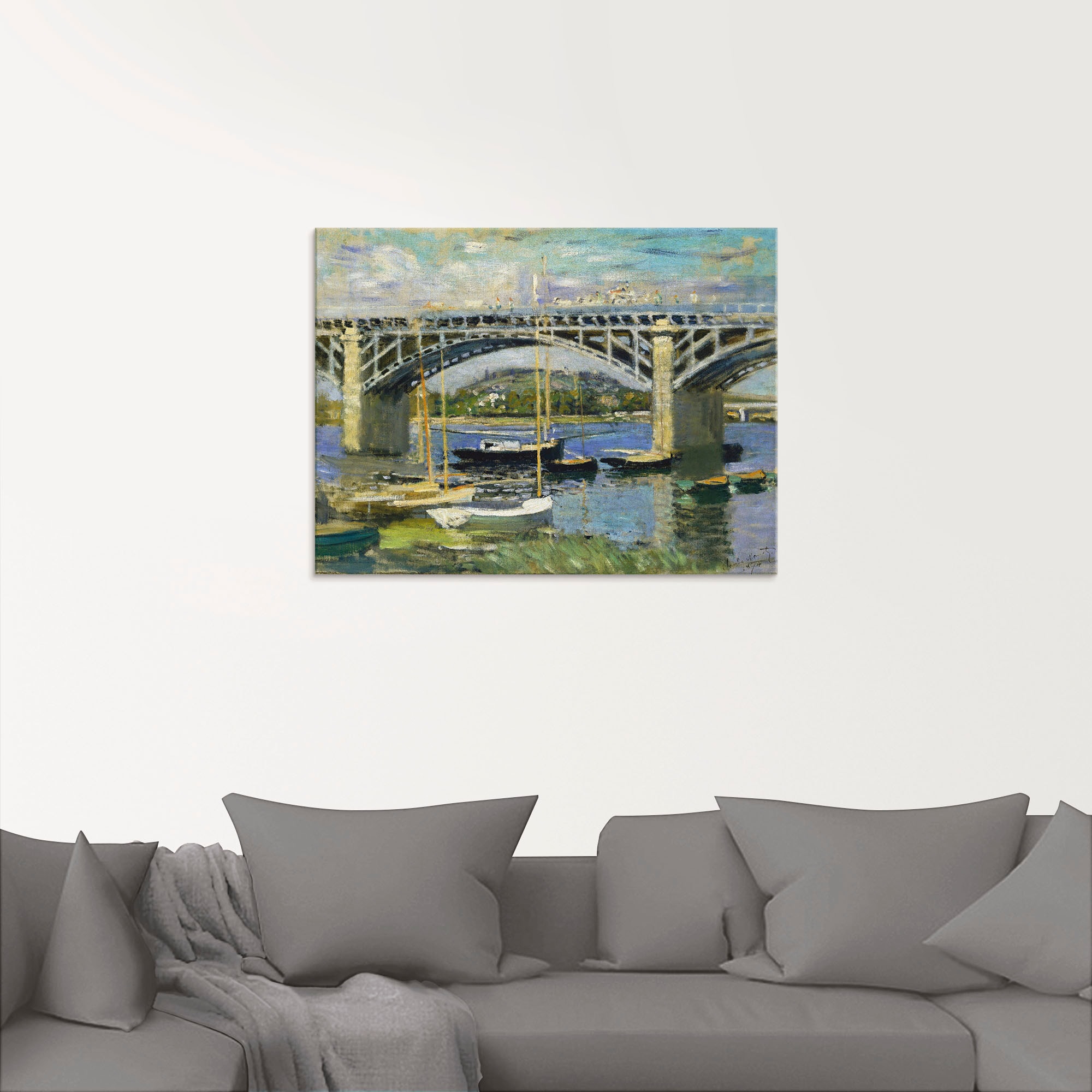 Artland Glasbild »Seinebrücke in Argenteuil. 1874«, Brücken, (1 St.), in verschiedenen Größen