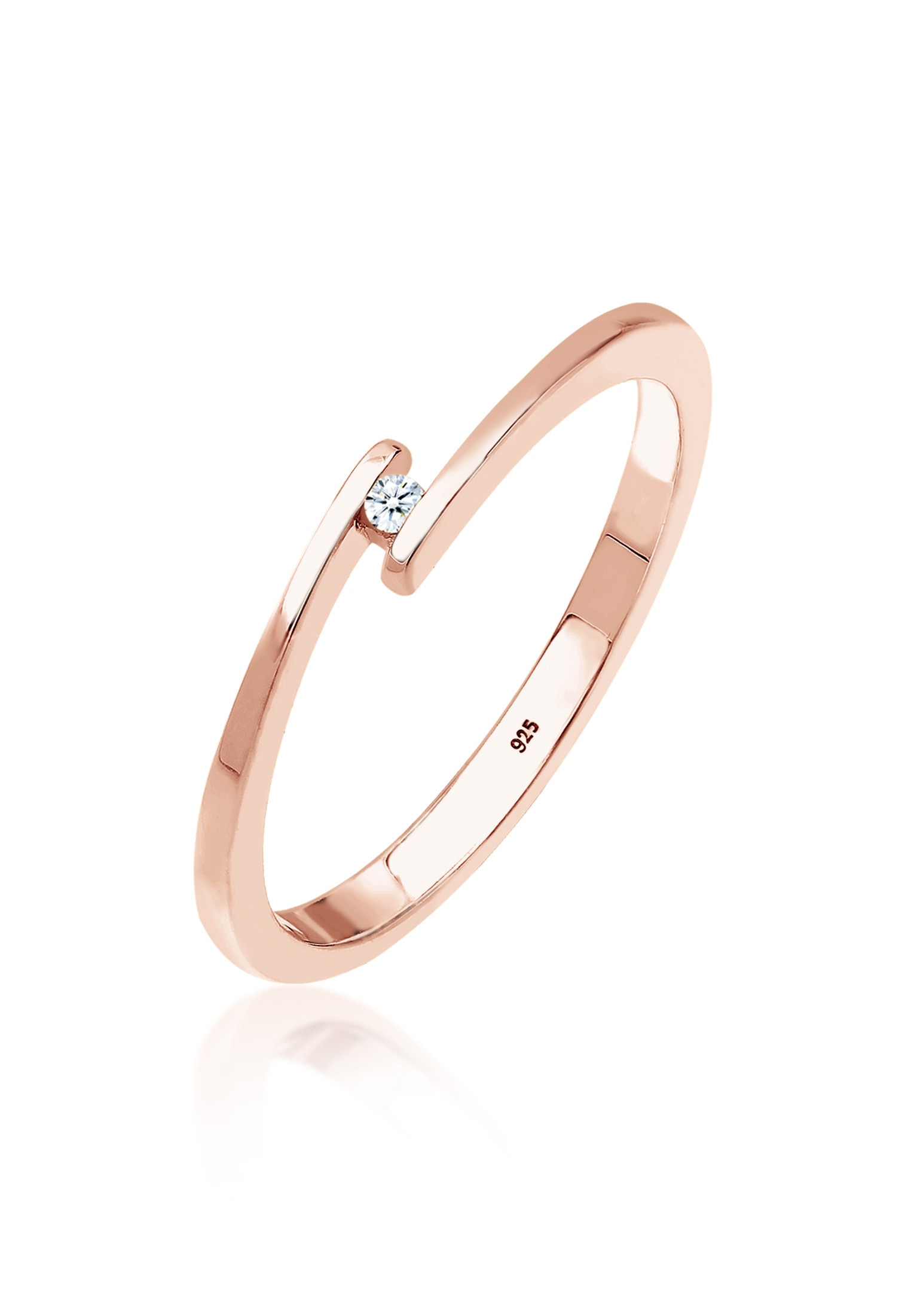 Elli DIAMONDS Trauring »Ring Diamant Weiß Brillantschliff (0.015 ct) 925 Sterling Silber«