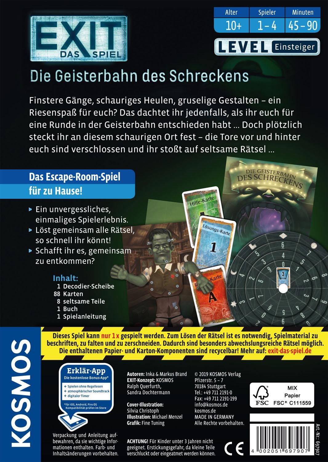 Kosmos Spiel »EXIT, Die Geisterbahn des Schreckens« Made in Germany