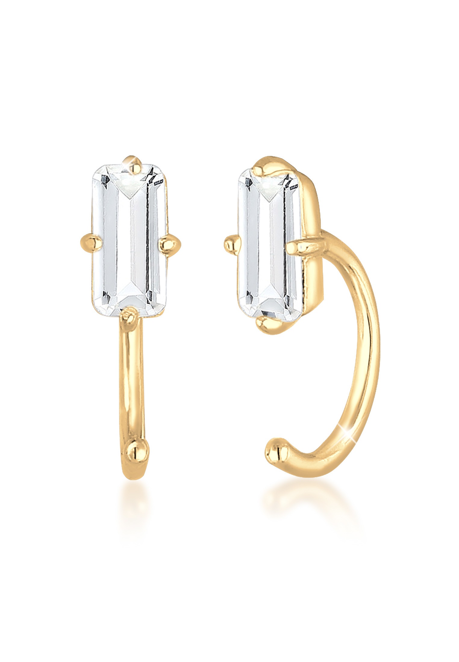 Elli Paar Ohrhänger »Creolen Stecker Hoops Edelstein 925 Silber«