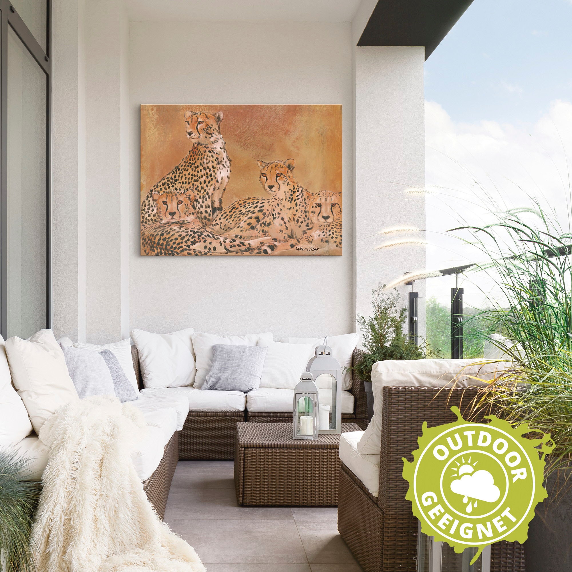 Artland Wandbild »Geparden«, Wildtiere, (1 St.), als Alubild, Outdoorbild in verschied. Größen