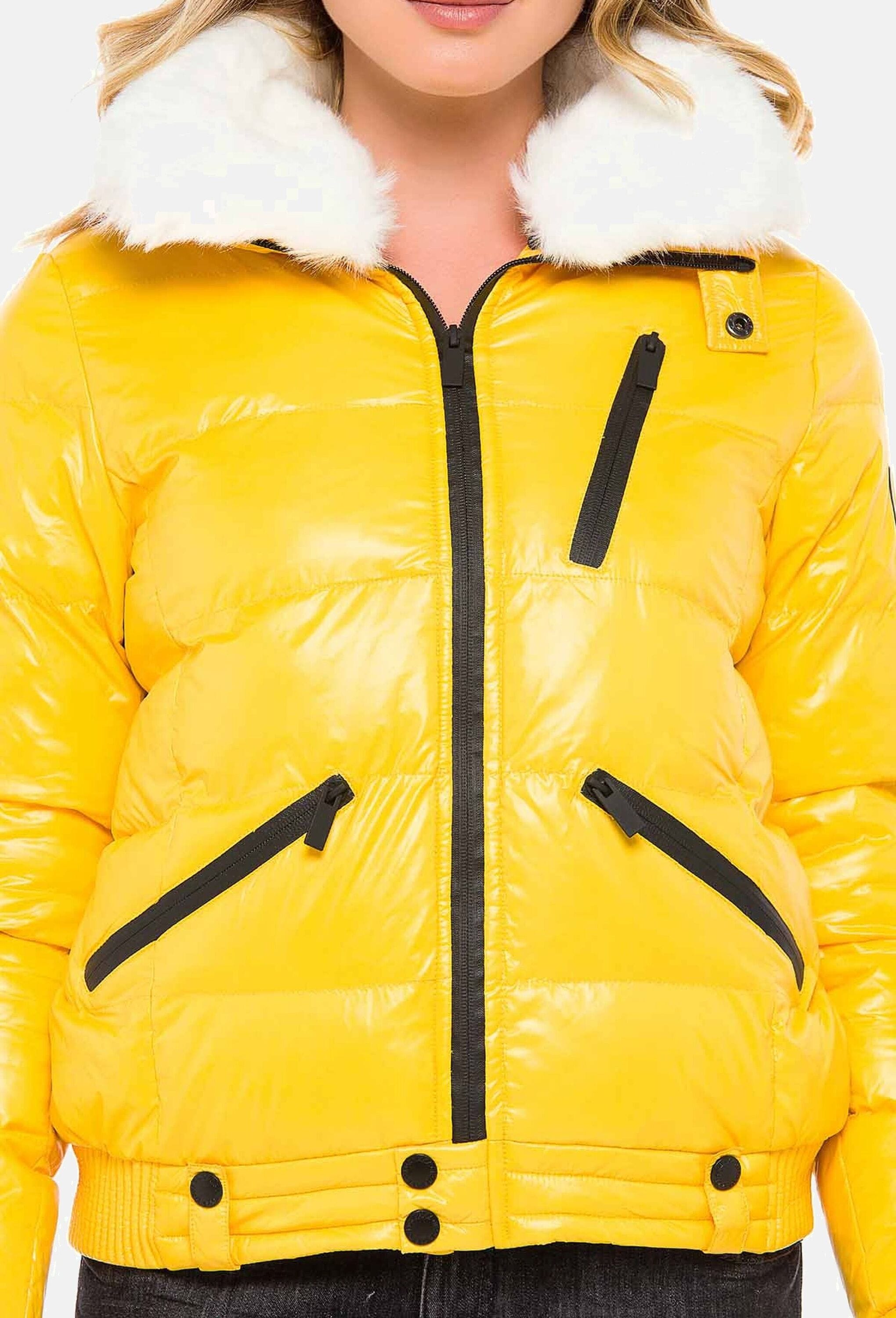 Cipo & Baxx Winterjacke »Cipo & Baxx Winterjacke mit Kunstfellkragen« ohne Kapuze mit Kunstfellkragen, WM108
