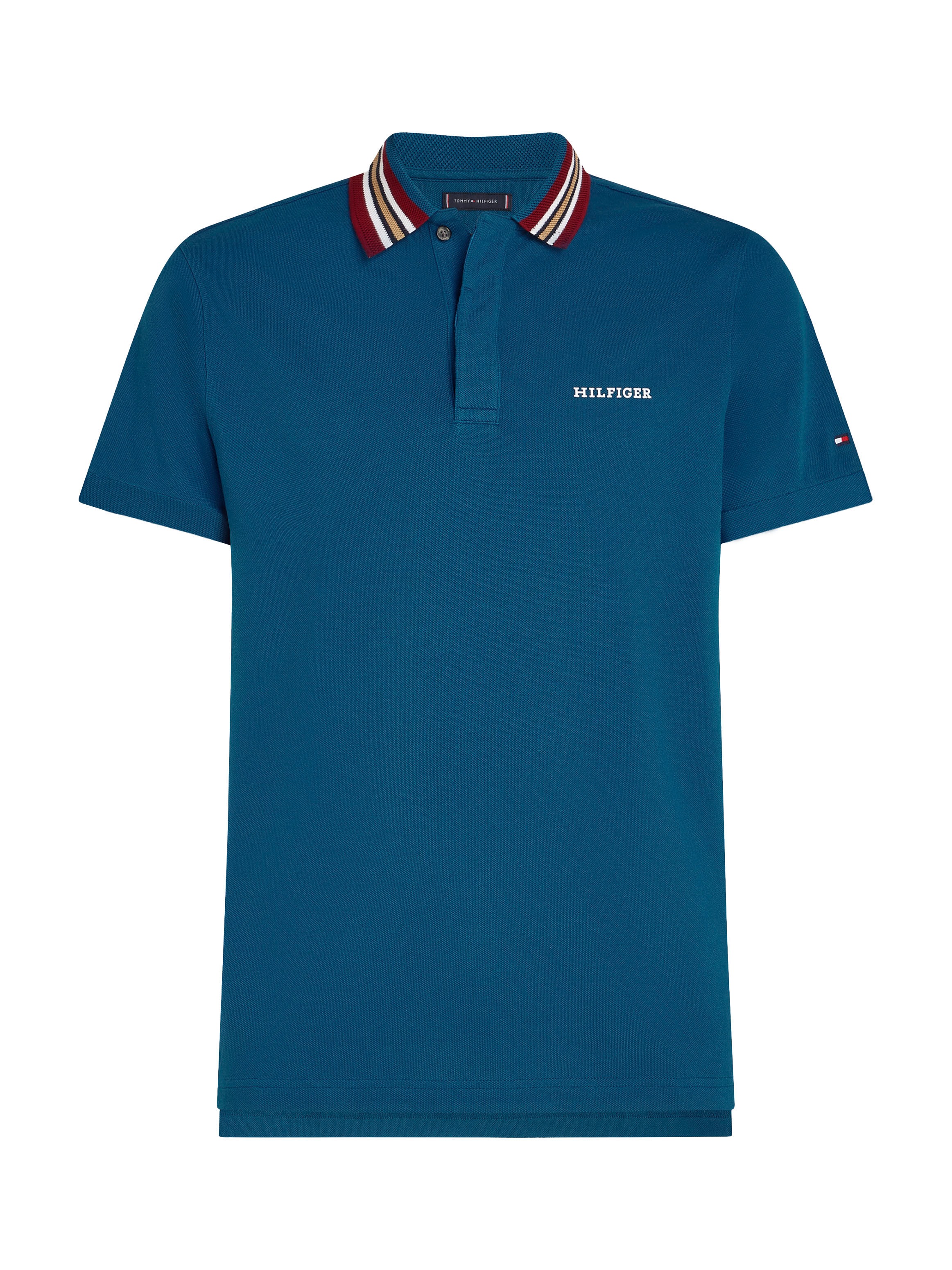 Tommy Hilfiger Poloshirt »GIFTING POLO RWB COLLAR REG POLO«, Streifen an Kragen und Bündchen