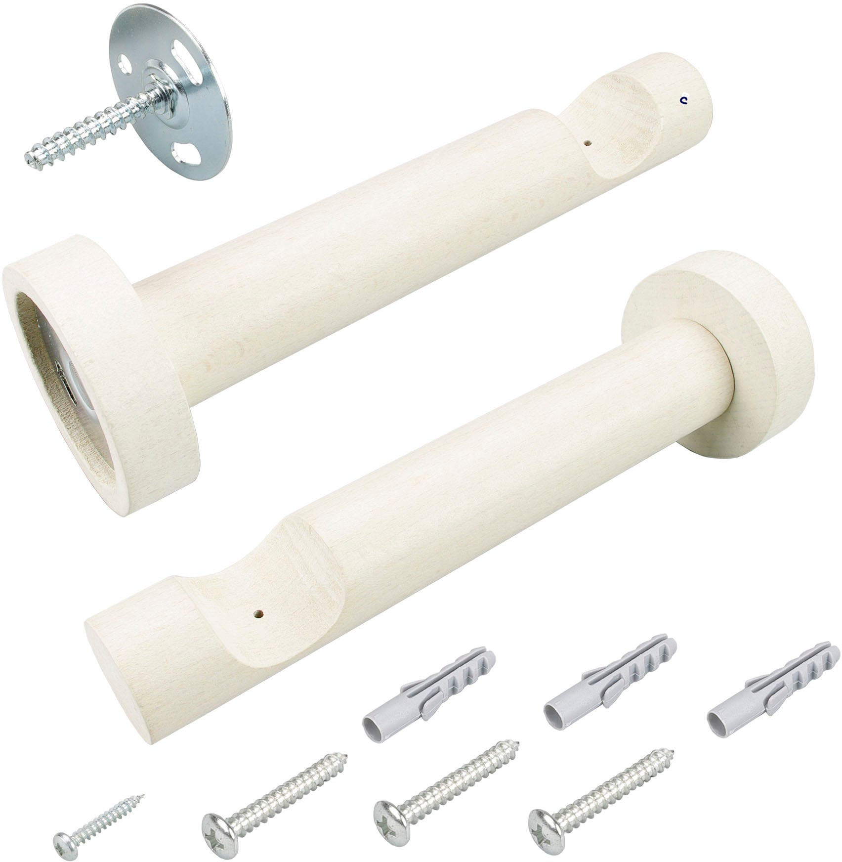 Liedeco Gardinenstange »Stilgarnitur 28 mm Kugel-Streifen«, 1 läufig-läufig, Fixmaß, Gardinenstange Komplett