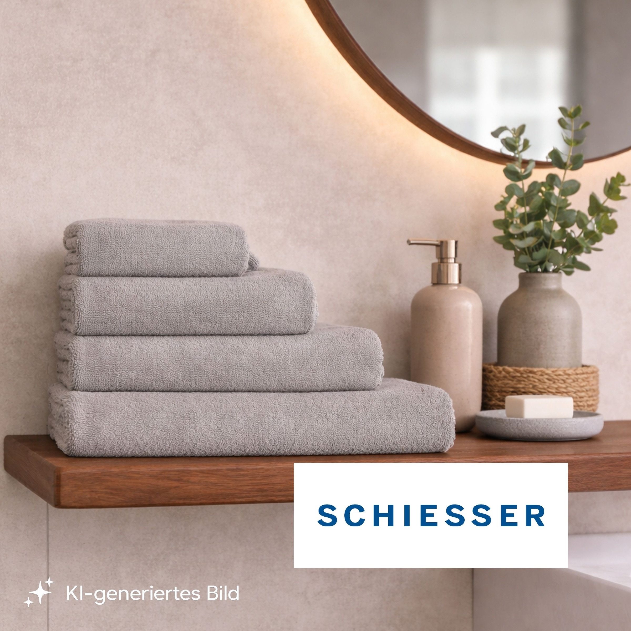 Schiesser Waschhandschuh »Milano Waschhandschuh-Set aus weicher Baumwolle in Frottier-Qualität« mit Webbordüre