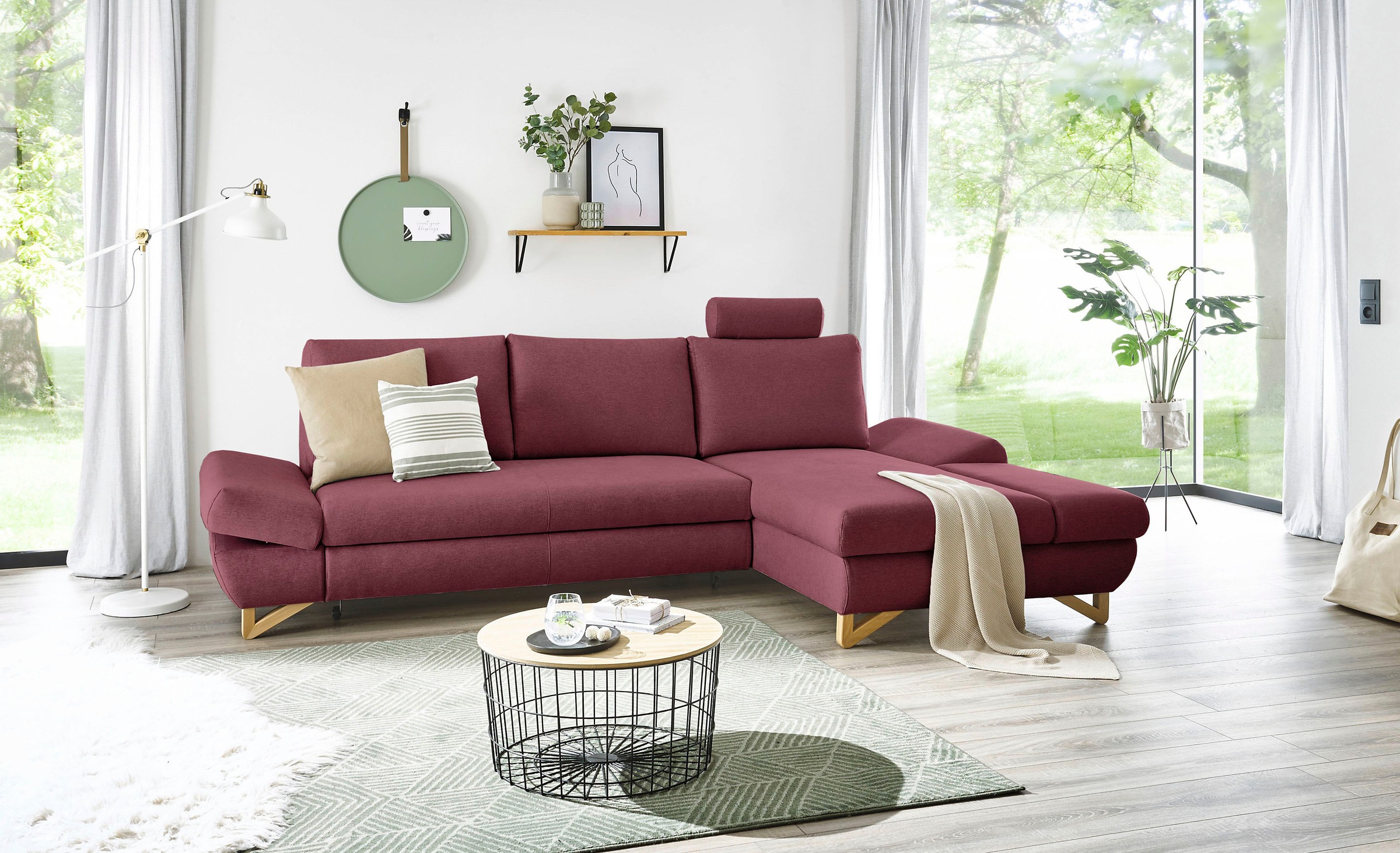 Home affaire Schlafsofa »City/Giron« komfortable Bettfunktion (Liegefläche 245 x 138 cm), sowie Bettkasten