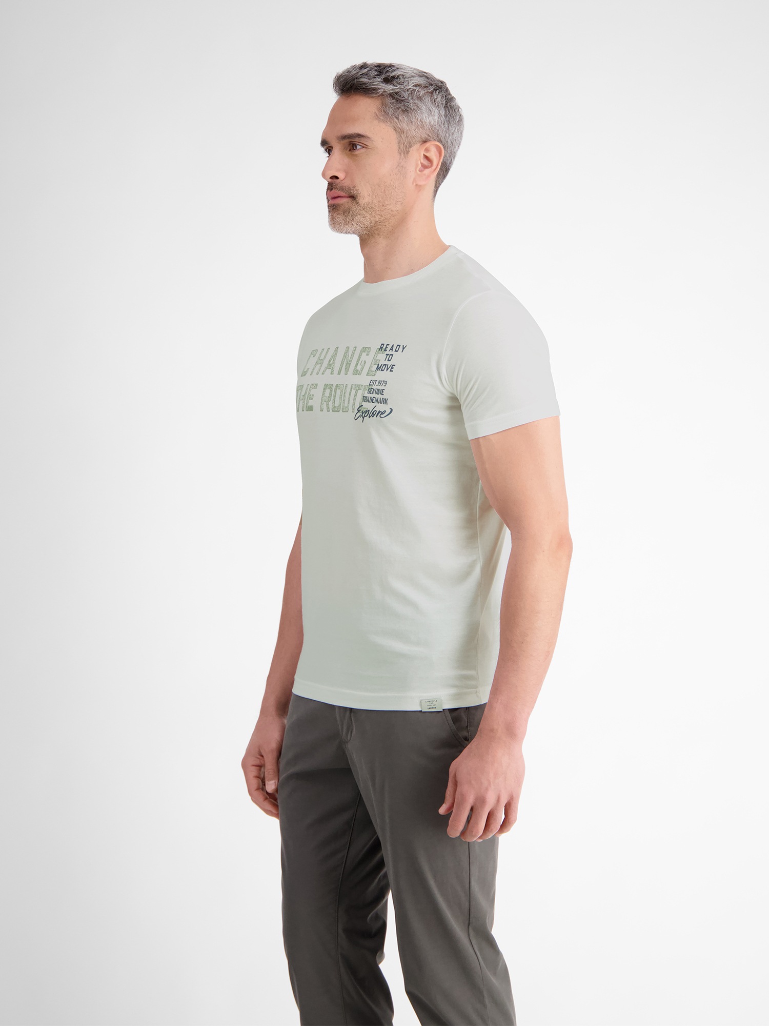 LERROS T-Shirt »LERROS Unifarbenes T-Shirt mit Print«