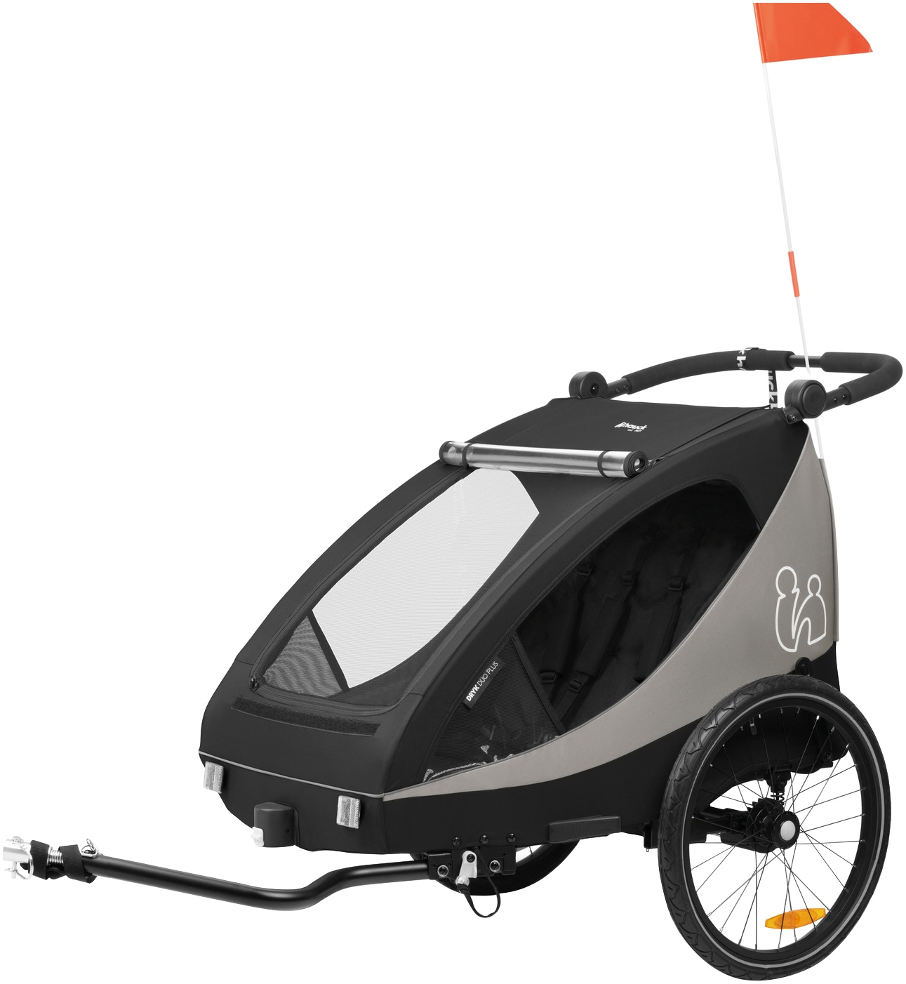 Hauck Fahrradkinderanhänger »2in1 Bike Trailer und Buggy Dryk Duo Plus, black«, für 2 Kinder; inklusive Deichsel