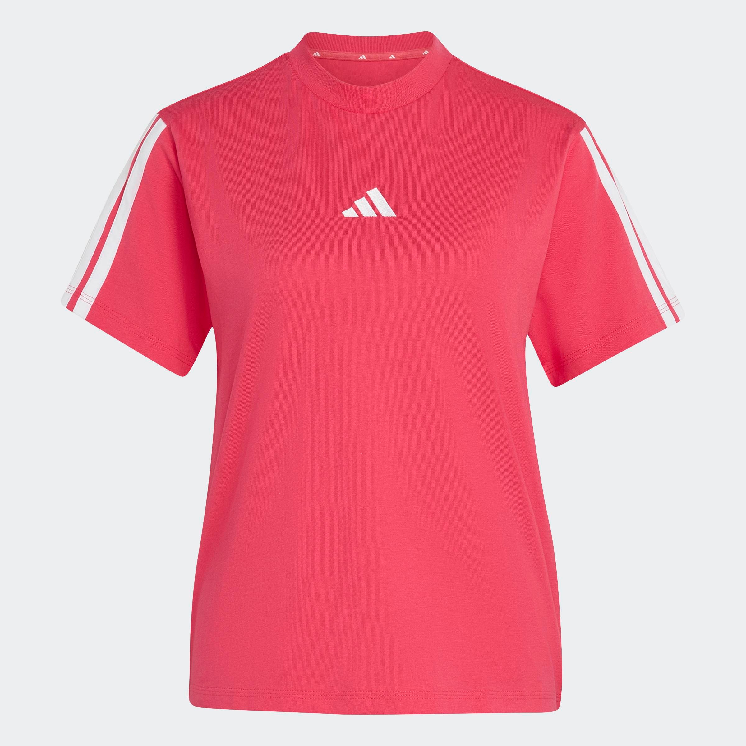 adidas Sportswear T-Shirt »ESSENTIALS 3-STREIFEN COTTON« klassische 3-Streifen an den Ärmeln, ohne Verschluss