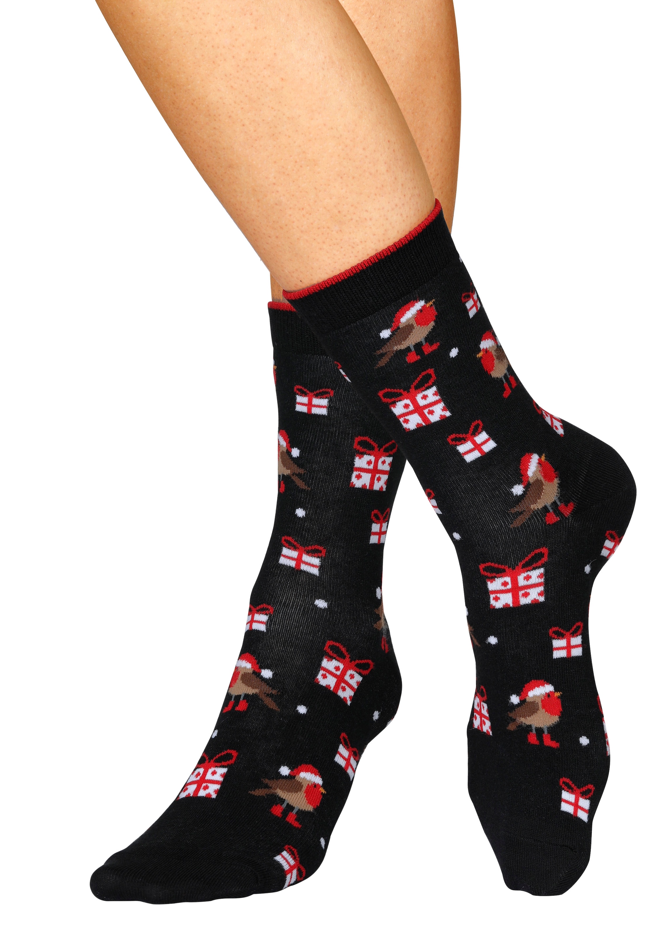 H.I.S Socken, (Packung, 3 Paar), mit lustigen Weihnachtsmotiven