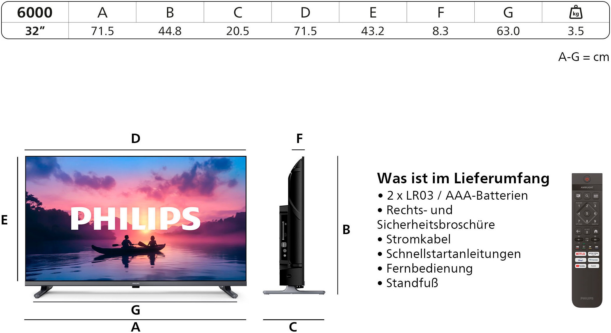 Philips LED-Fernseher »32PFS6000/12«, Full HD, Smart-TV