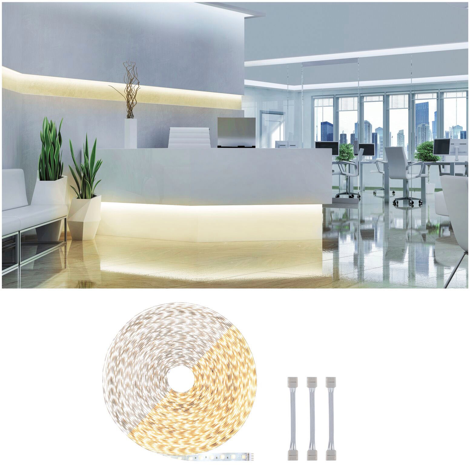 Paulmann LED-Streifen »MaxLED500 Einzelstripe, Adapterkabel 20m Tunable White 72W 550lm/m«, 1 St.-flammig, Tunable White 72W 550lm/m