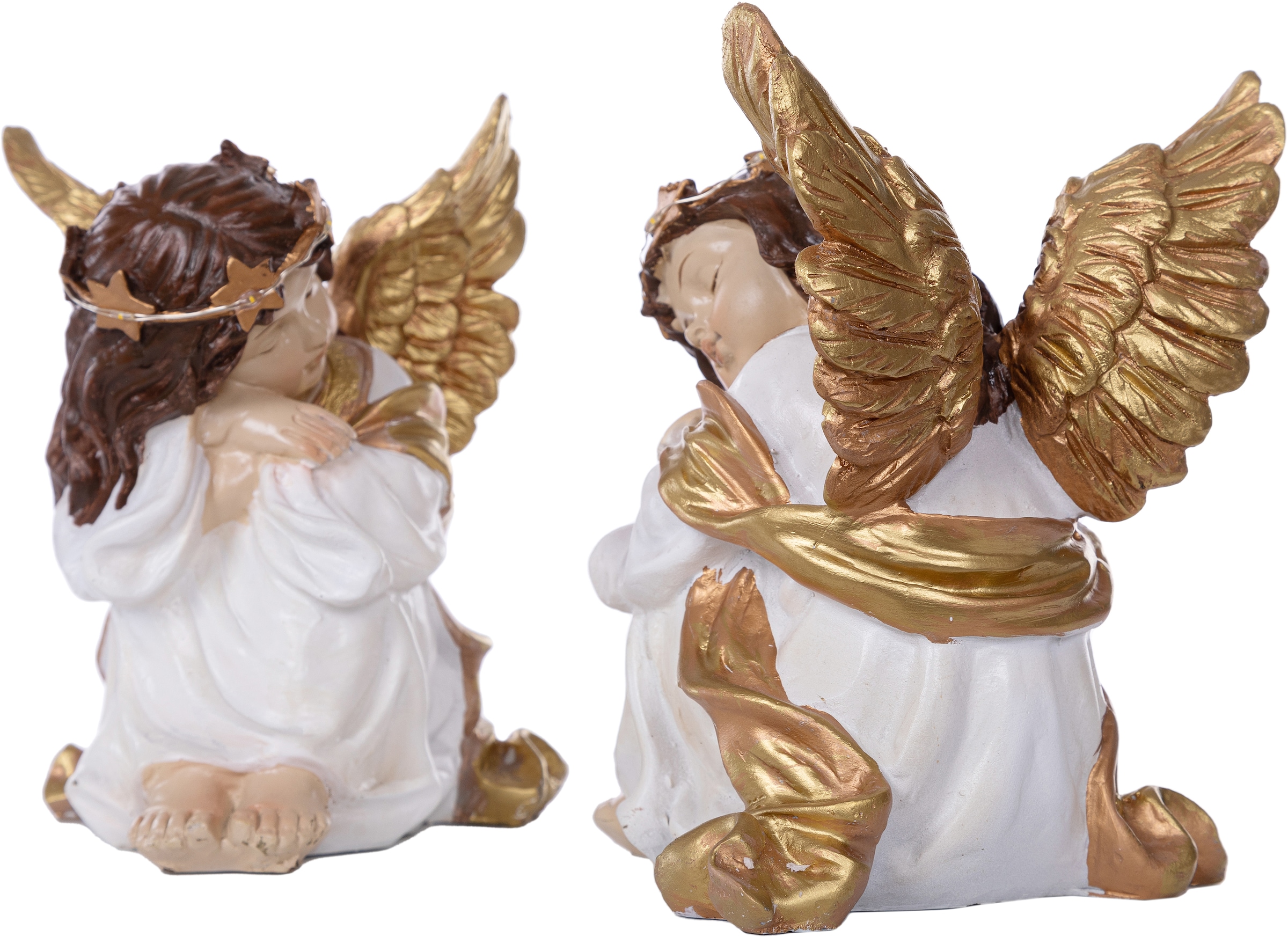 Myflair Möbel & Accessoires Engelfigur »Weihnachtsdeko«, (Set, 2 St.), mit  beleuchtetem Haarkranz, Höhe ca. 18 cm kaufen im OTTO Online Shop | Engelfiguren