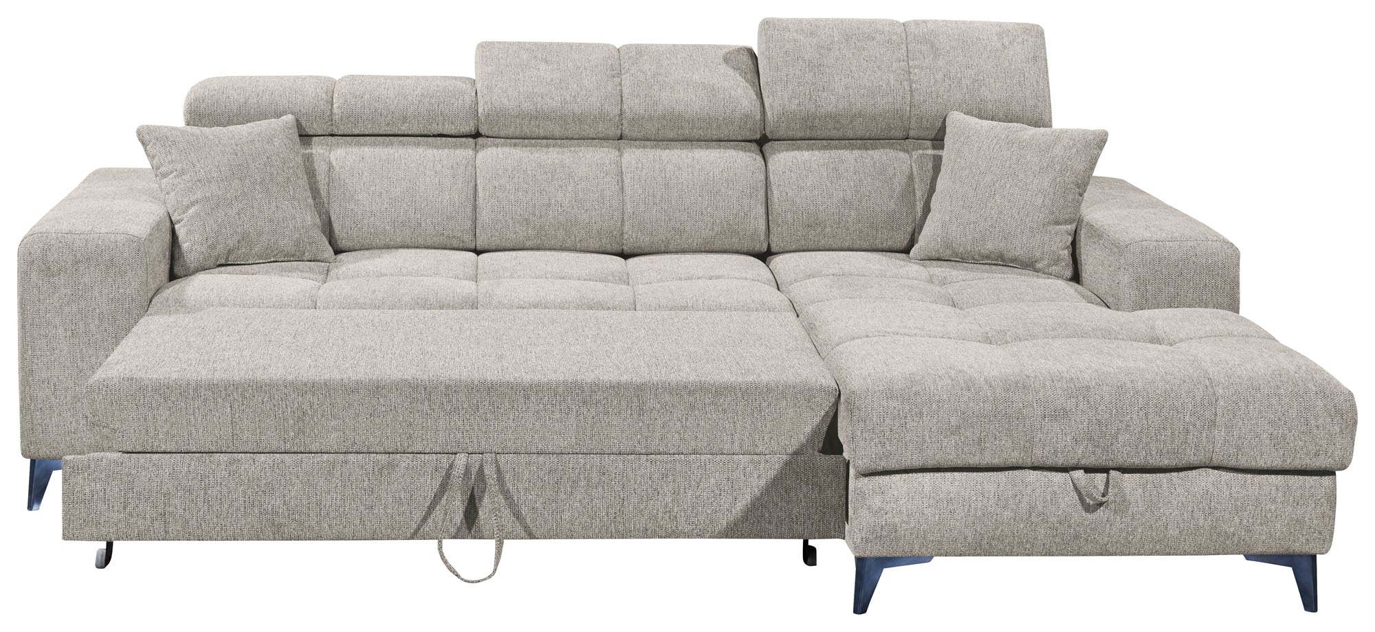 ED EXCITING DESIGN Ecksofa »Sydney L-Form«, mit Bettfunktion, Bettkasten, Kopfteilverstellung & 2 Zierkissen