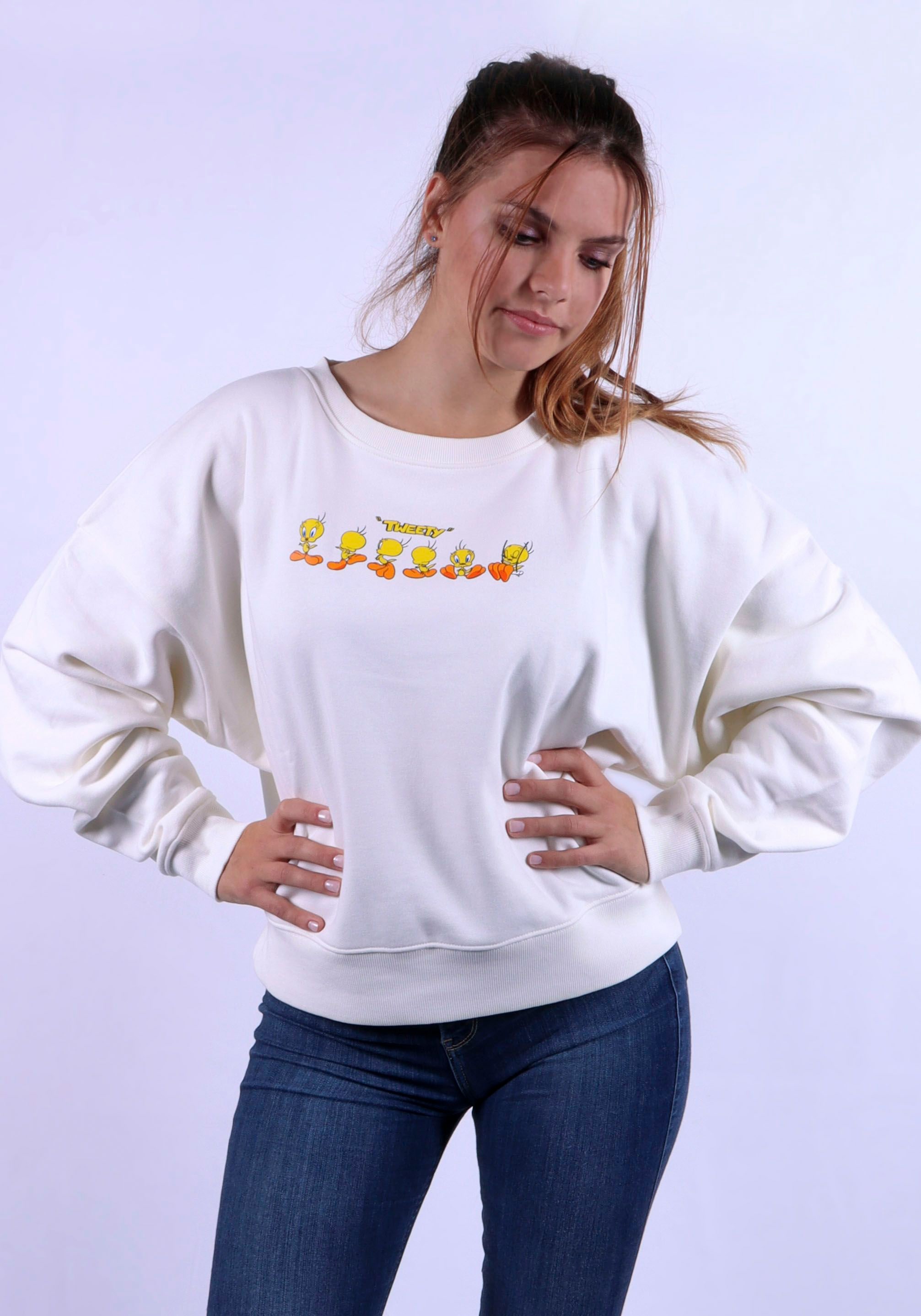 Vorder- Design Sweatshirt, bestellen bei Character online York Rückseite. auf New OTTO Tweety & Capelli Lizenz