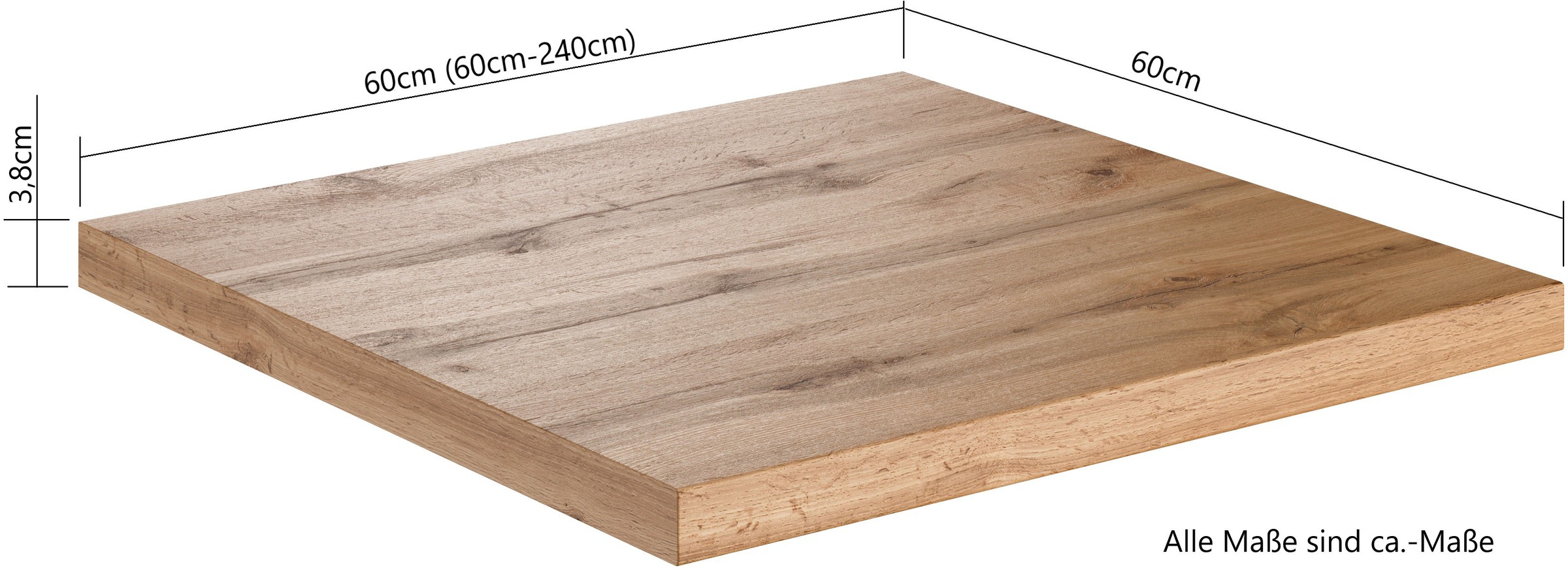 KOCHSTATION Küchenzeile »KS-Lagos2, Breite 240 cm« wahlweise mit E-Geräten, mit 38mm starker Arbeitsplatte