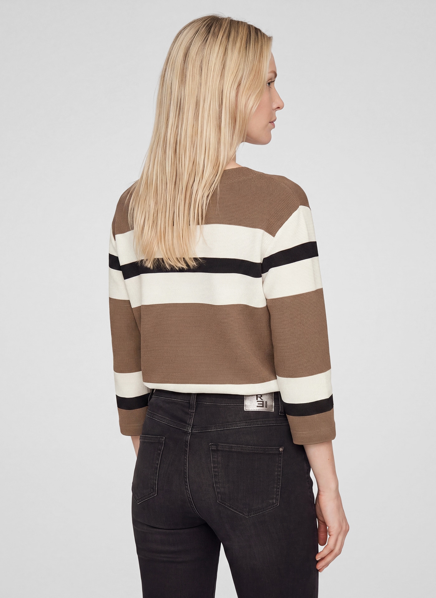 Rabe 3/4-Arm-Shirt Strickpullover im Streifen-Design und mit Glitzer-Details
