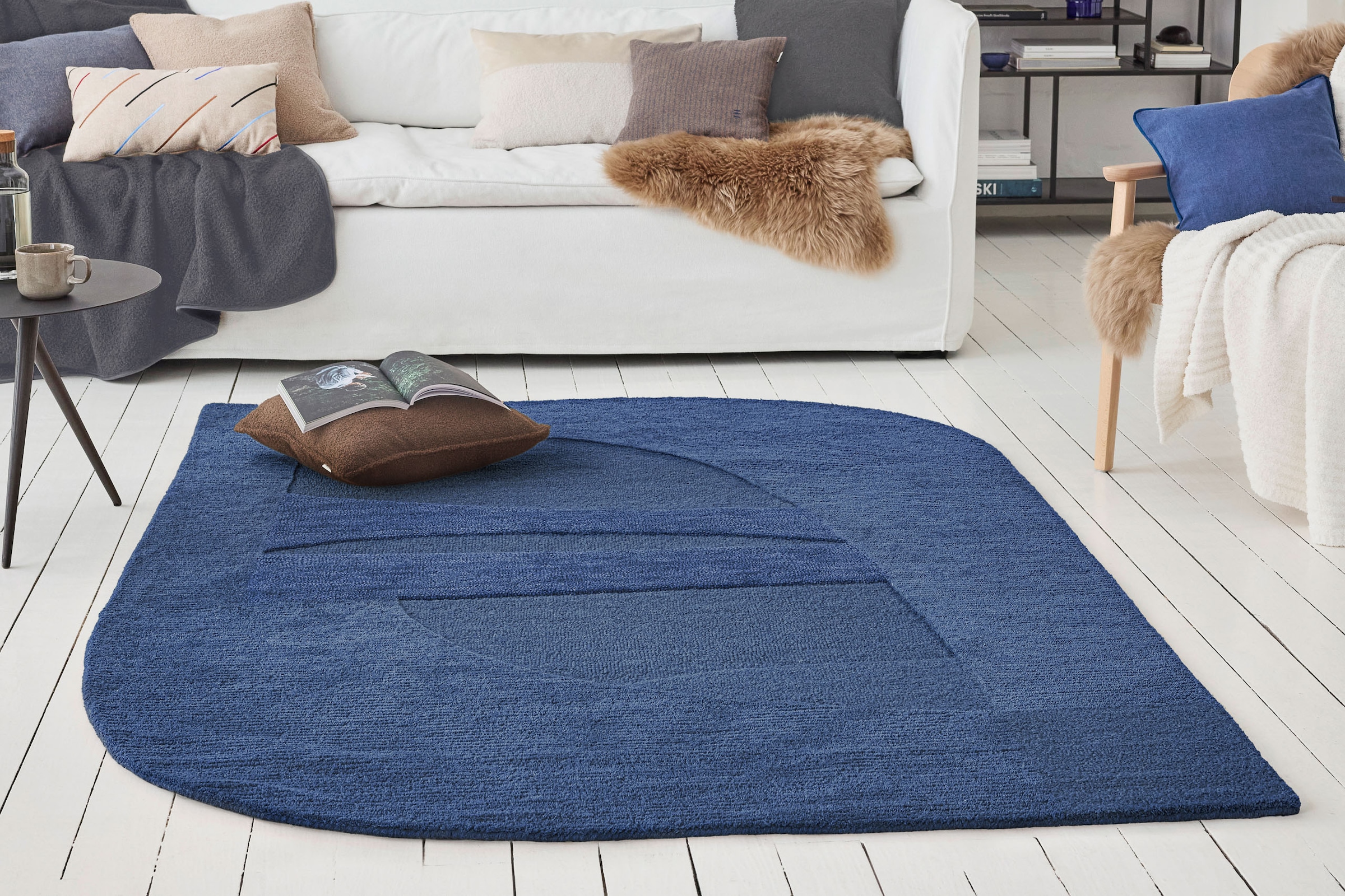 Wecon home Teppich »Dodo« rechteckig 10 mm Höhe Wollteppich, asymmetrisch, hochwertig, handgetuftet, robust, modern