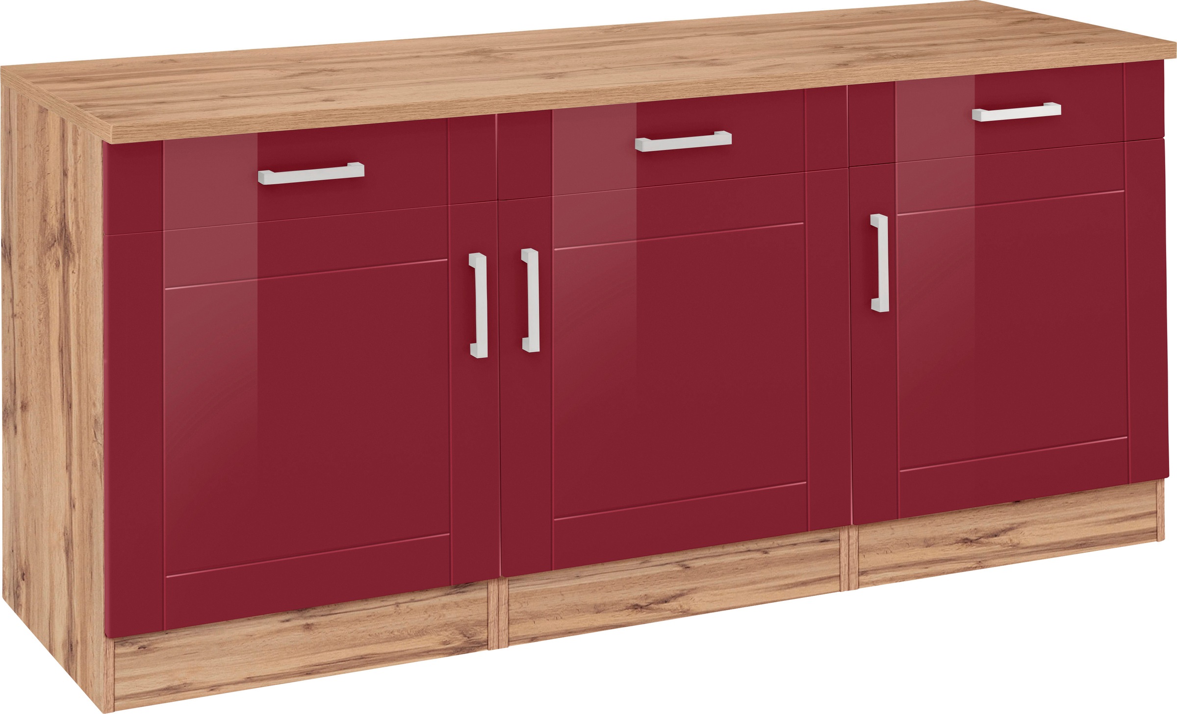 HELD MÖBEL Unterschrank »Tinnum«, 180 cm breit, Metallgriffe, MDF Fronten, 3 Schubkästen, 3 Türen, für viel Stauraum auch als Sideboard nutzbar