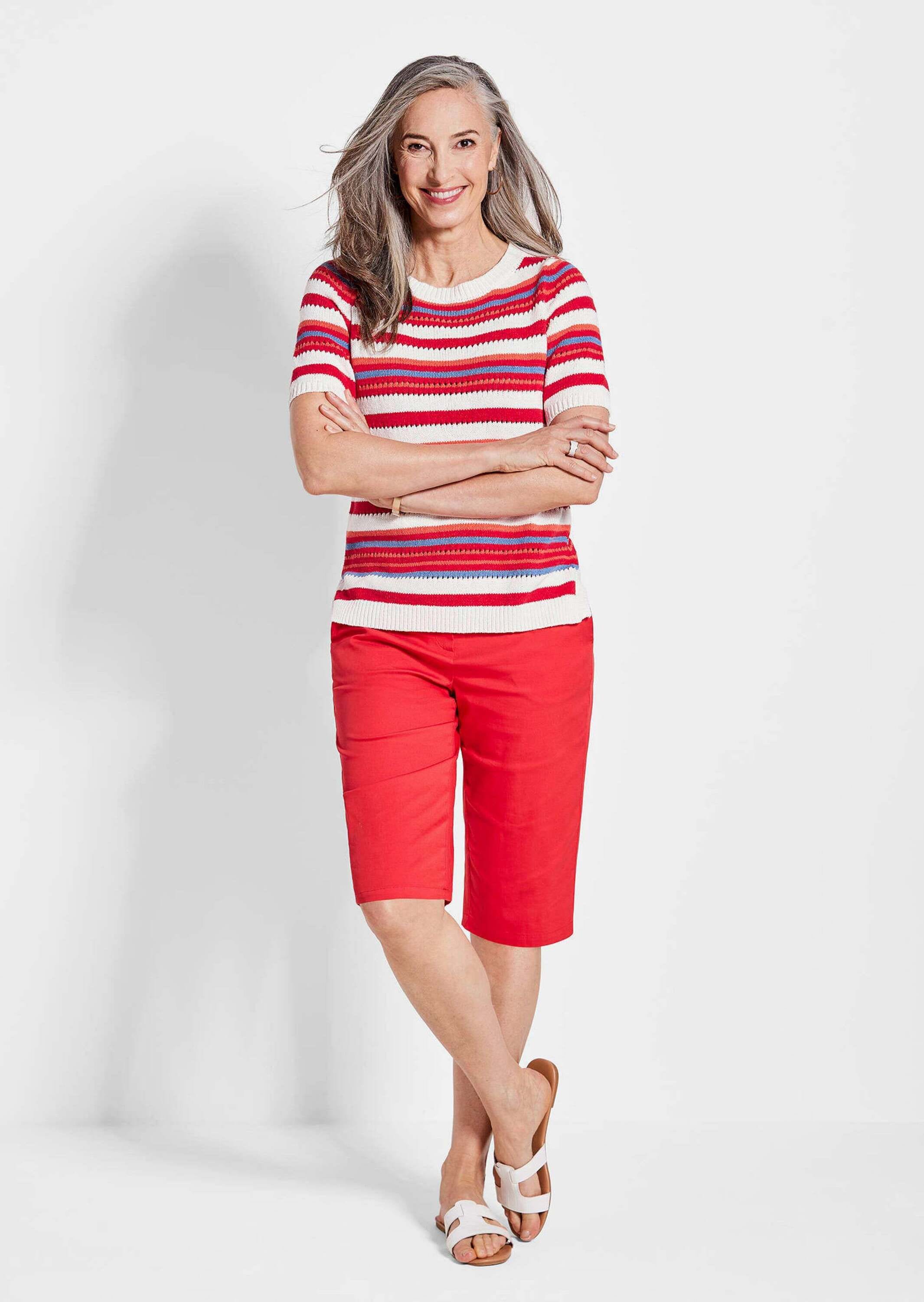 GOLDNER Rundhalspullover »Streifenpullover mit U-Boot-Ausschnitt«