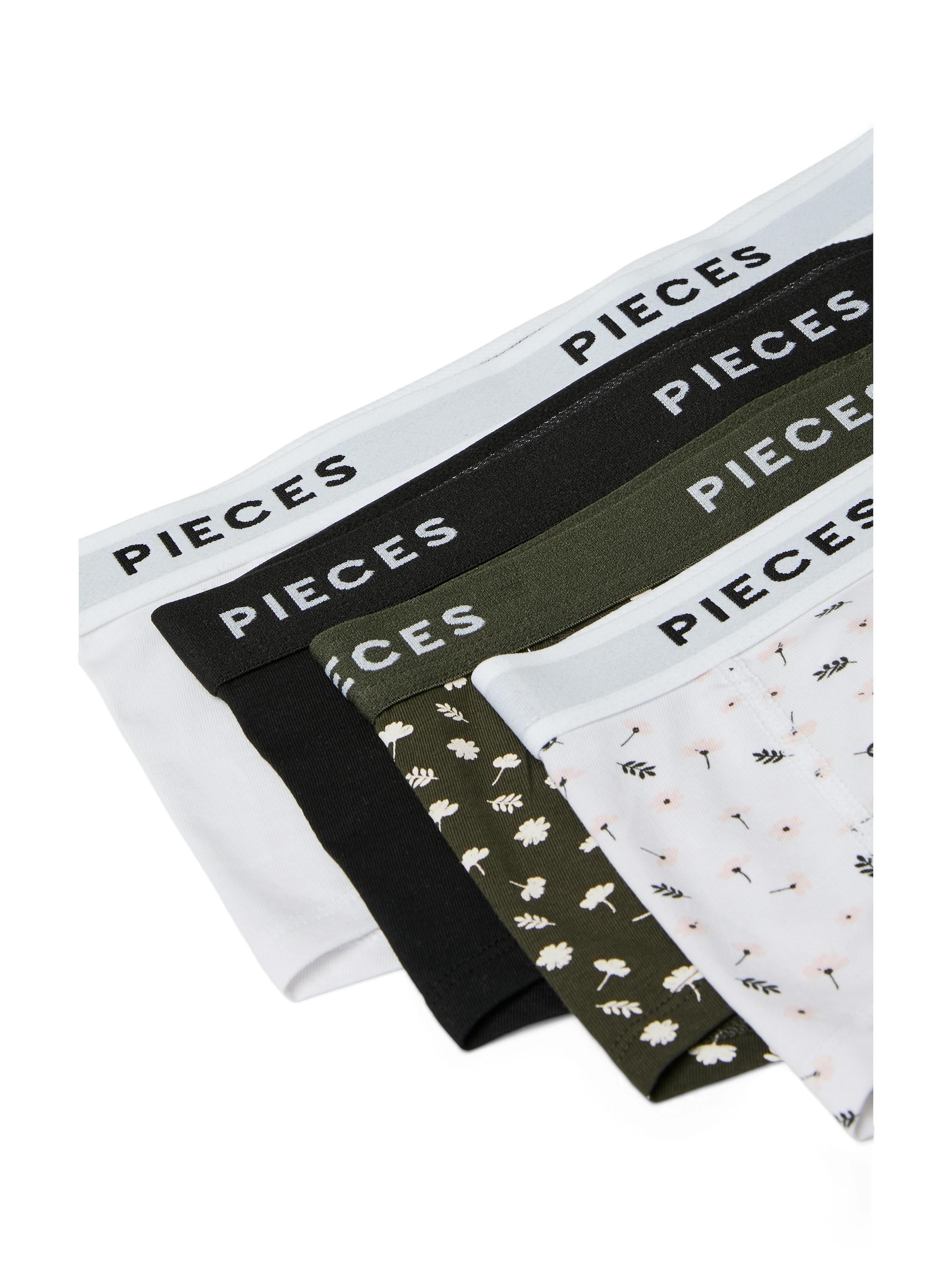 pieces Hipster »PCLOGO LADY 4 PACK AOP/SOLID NOOS BC«, (Packung, 4 St.)