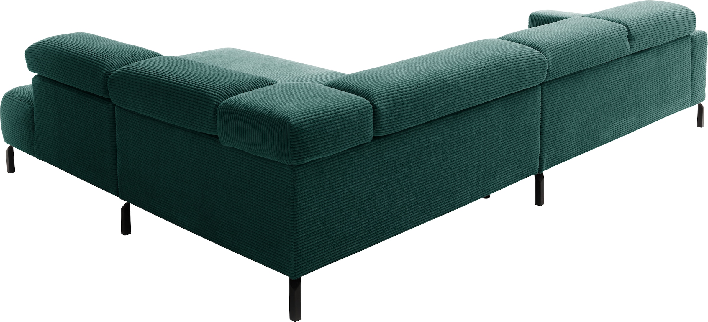 Places of Style Ecksofa »Antonelli, L-Form, inkl. Kopfteilverstellung, Breite 312 cm«, mit elektrischer Sitztiefenverstellung, in Cord, grün