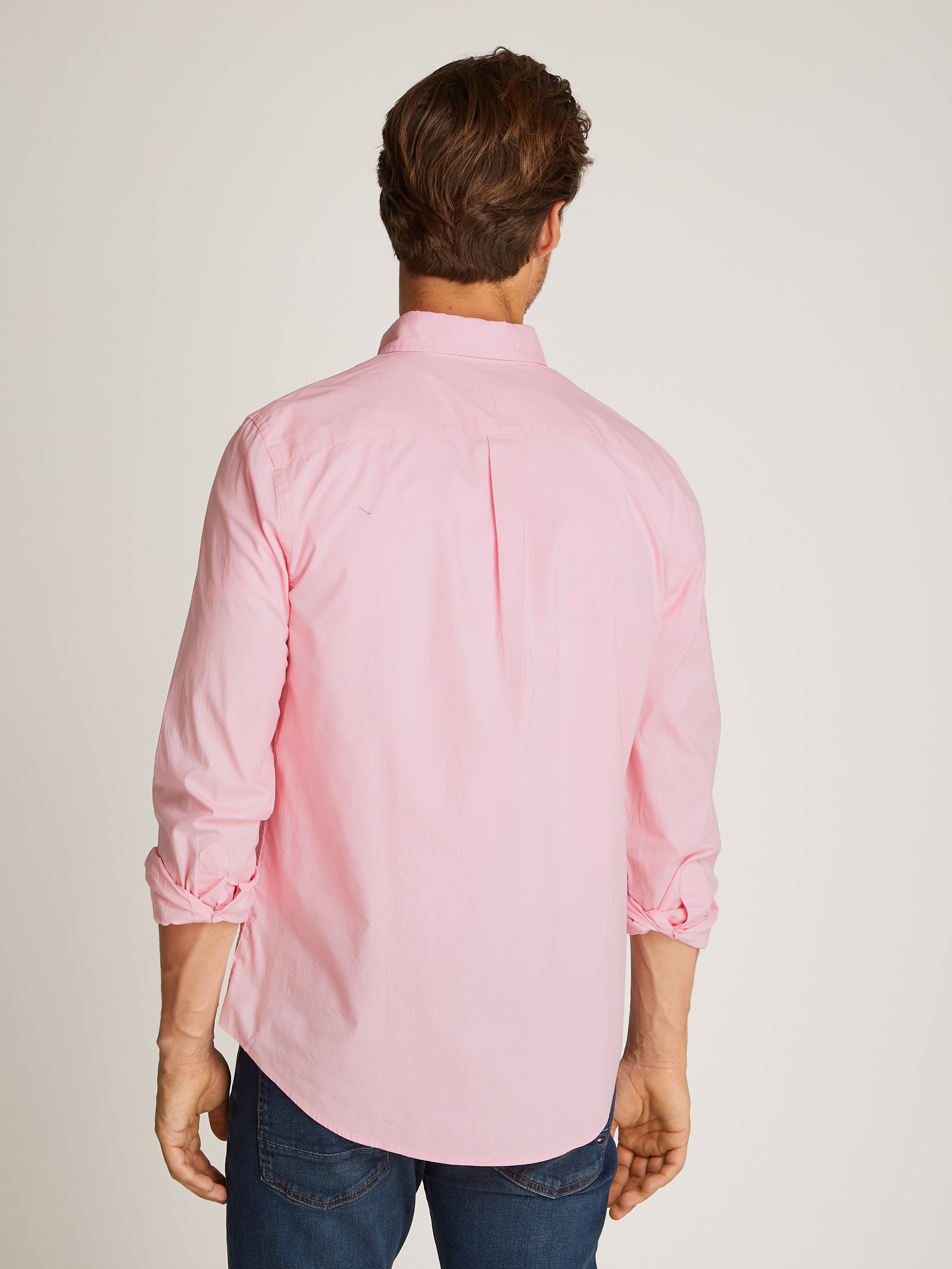 Tommy Hilfiger Businesshemd »FLEX POPLIN SOLID RF SHIRT 1«, mit Logostickerei