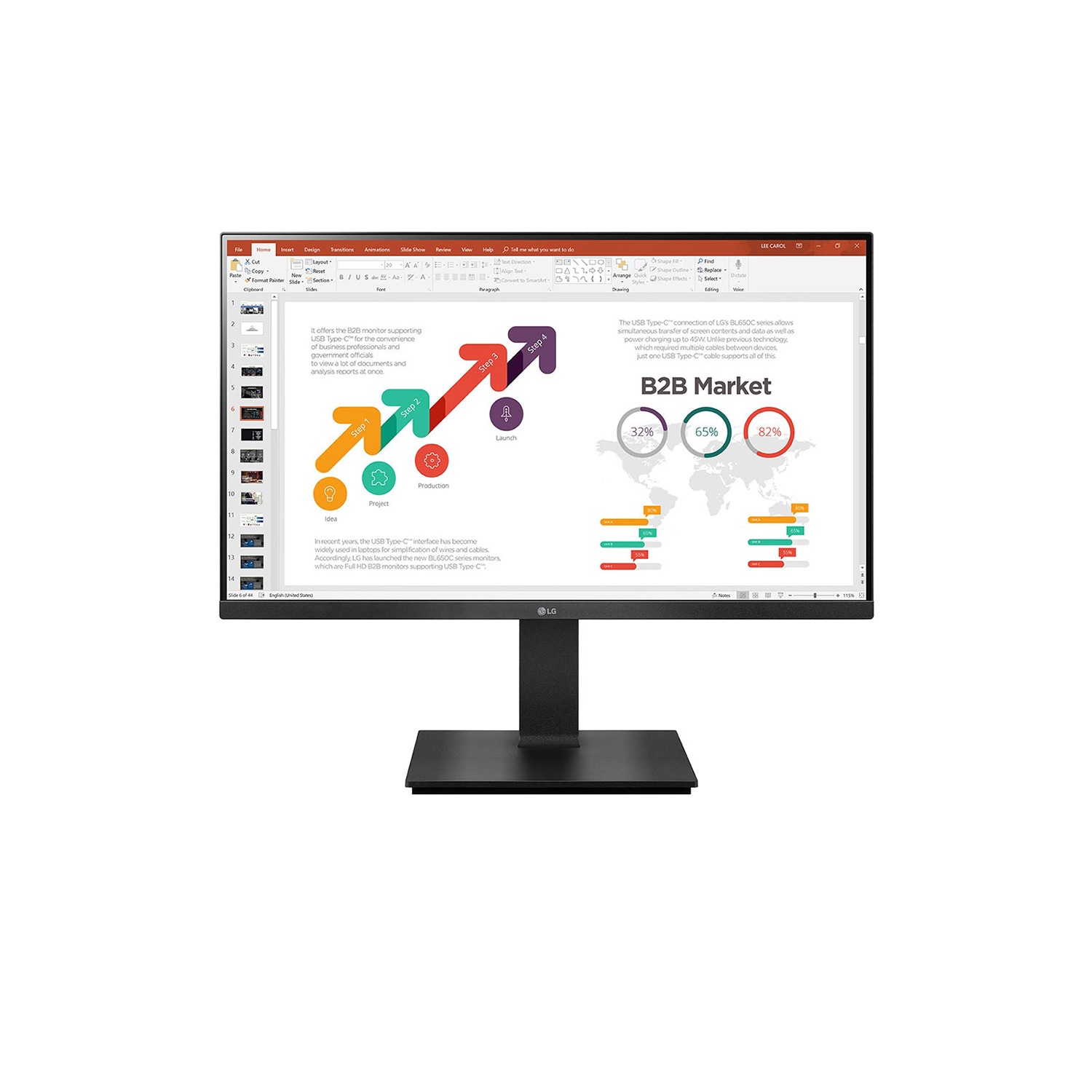 LG LCD-Monitor, 61 cm/24 Zoll, 1920 x 1080 px, Full HD, 5 ms Reaktionszeit