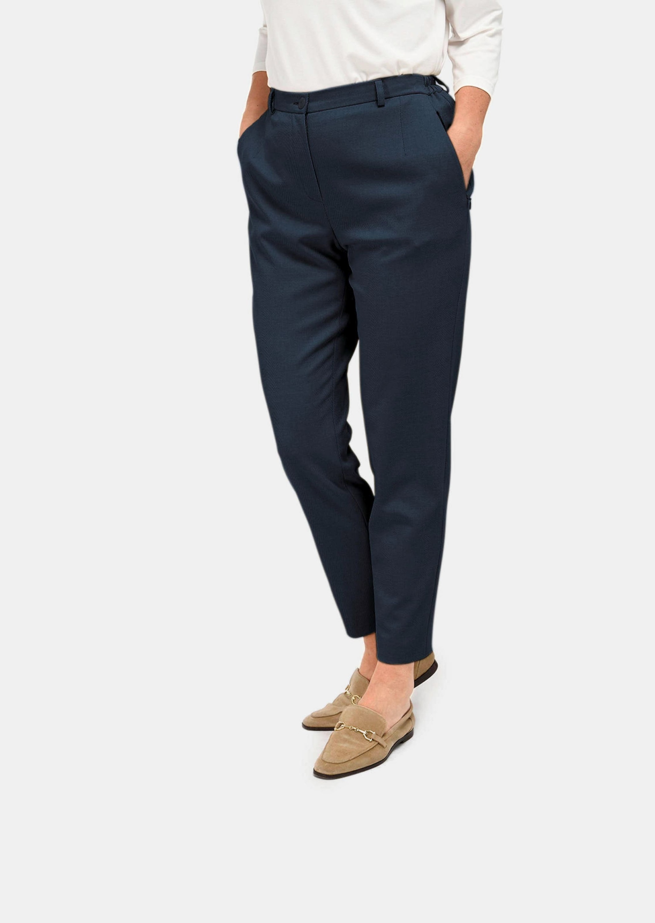 GOLDNER Stoffhose »Hose Anna mit Rippenstruktur«