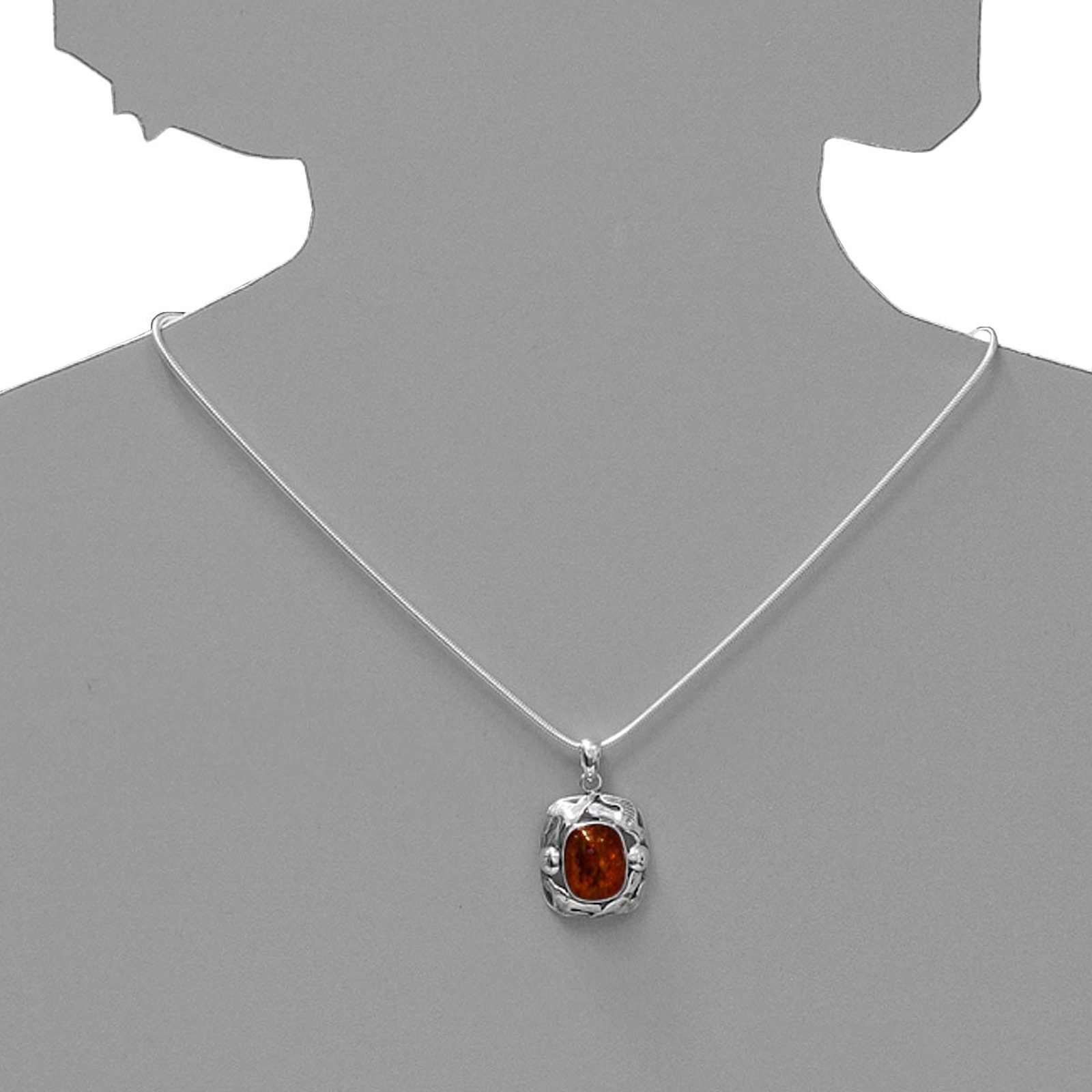 OSTSEE-SCHMUCK Kettenanhänger »- Fischland 34x20 mm - Silber 925/000 - Bernstein«