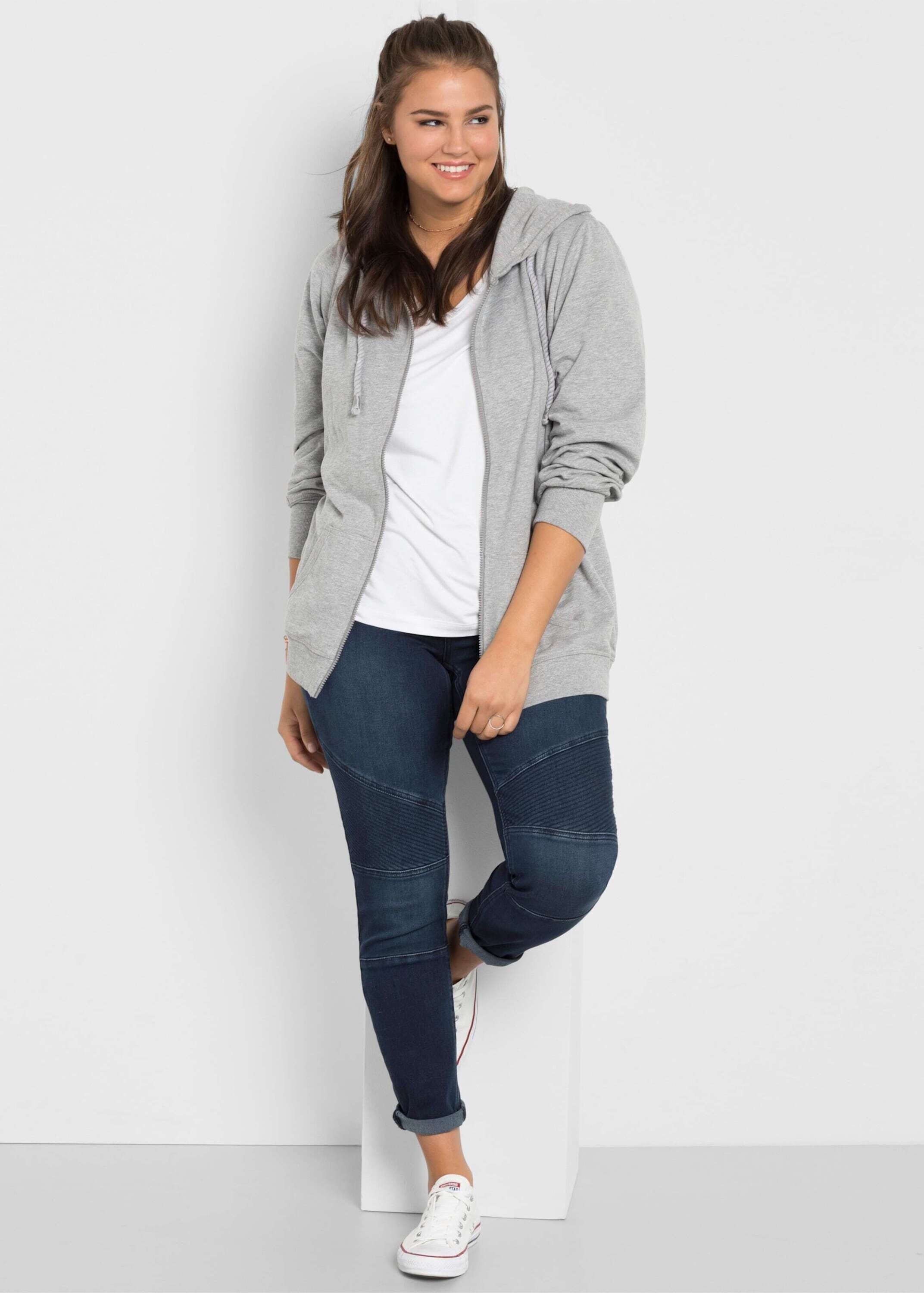 Sheego Skinny-fit-Jeans »Stretch-Jeans Skinny Jeans im Biker-Look« Power-Stretch-Qualität