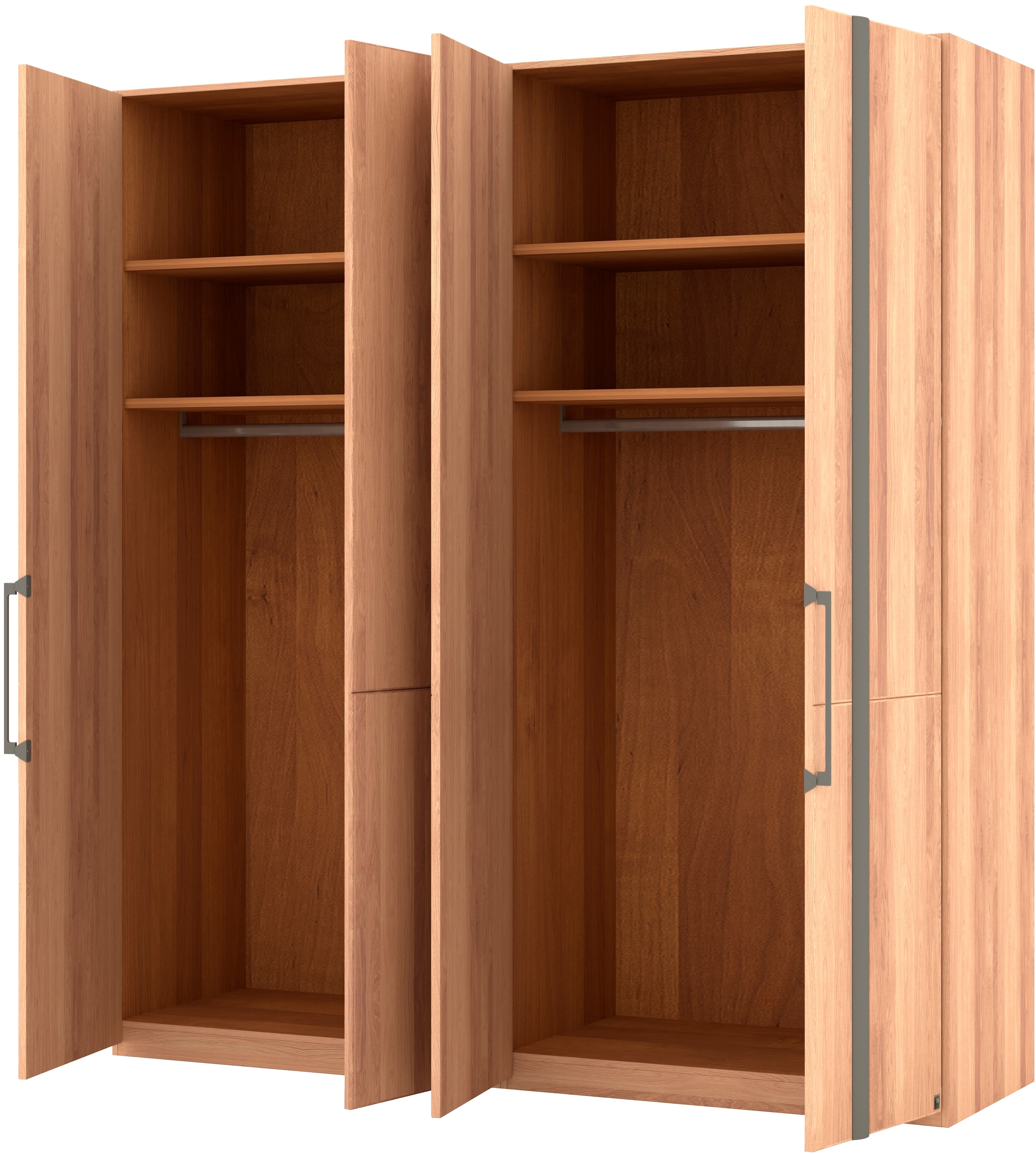 Musterring Drehtürenschrank »Sorrent, Kleiderschrank, teilmassiv Eiche«, (mit Türdämpfern, in 5 Breiten & 2 Höhen, extra Böden, MADE IN GERMANY), Türen in Eiche massiv mit Absetzung in Schiefer, verschiedene Maße