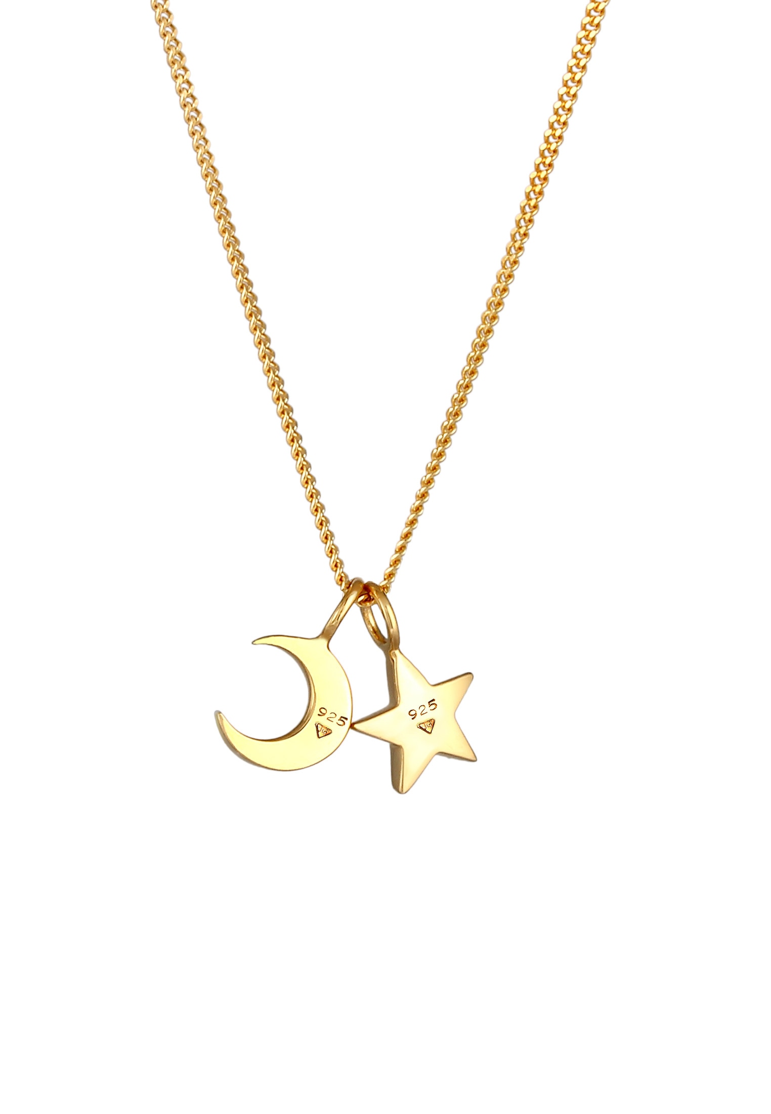 Elli Kette mit Anhänger »Halskette Stern Mond Anhänger Astro Basic 925 Silber«