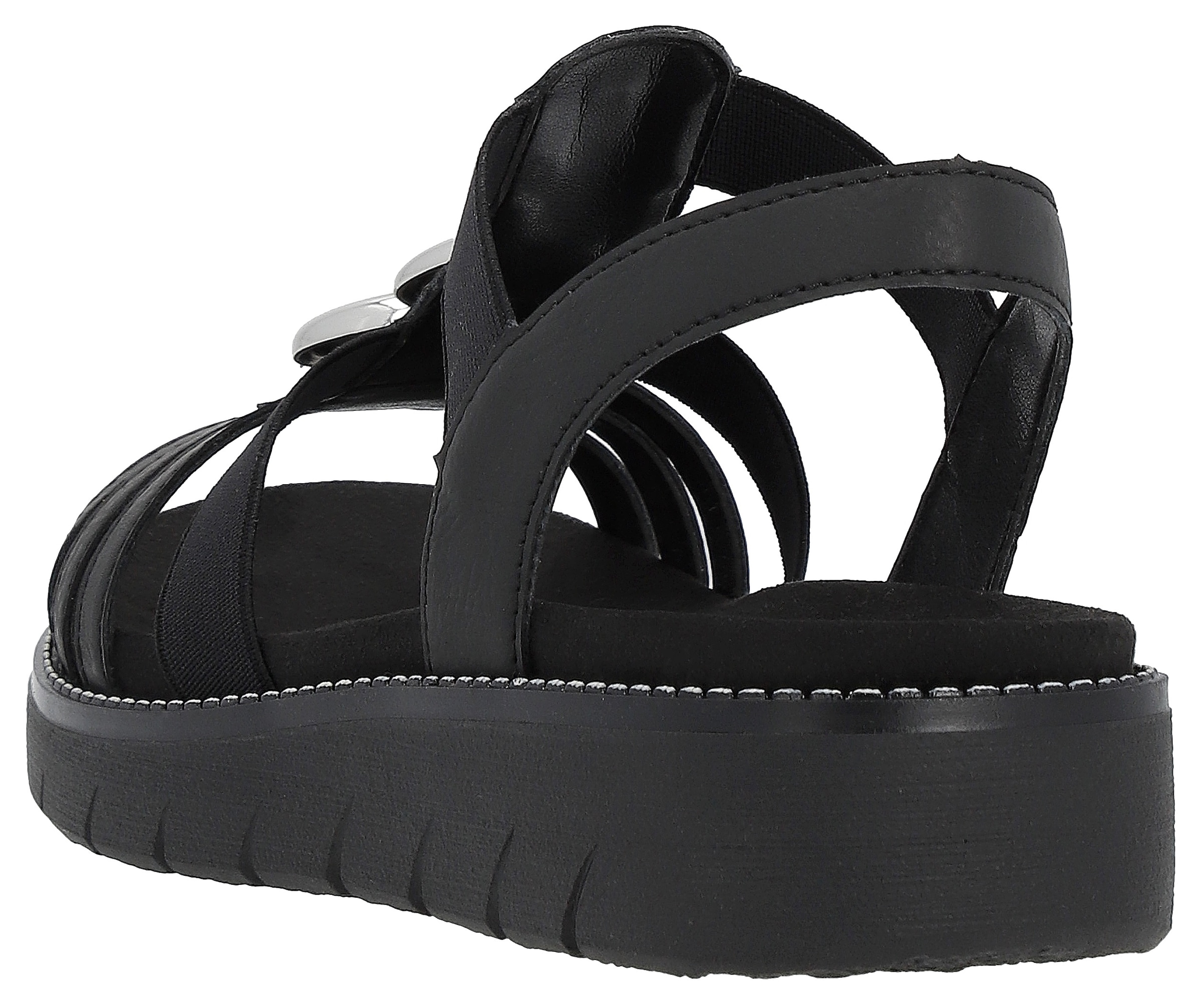 Remonte Sandale, Sommerschuh, Sandalette, Keilabsatz, mit praktischen Gummizügen