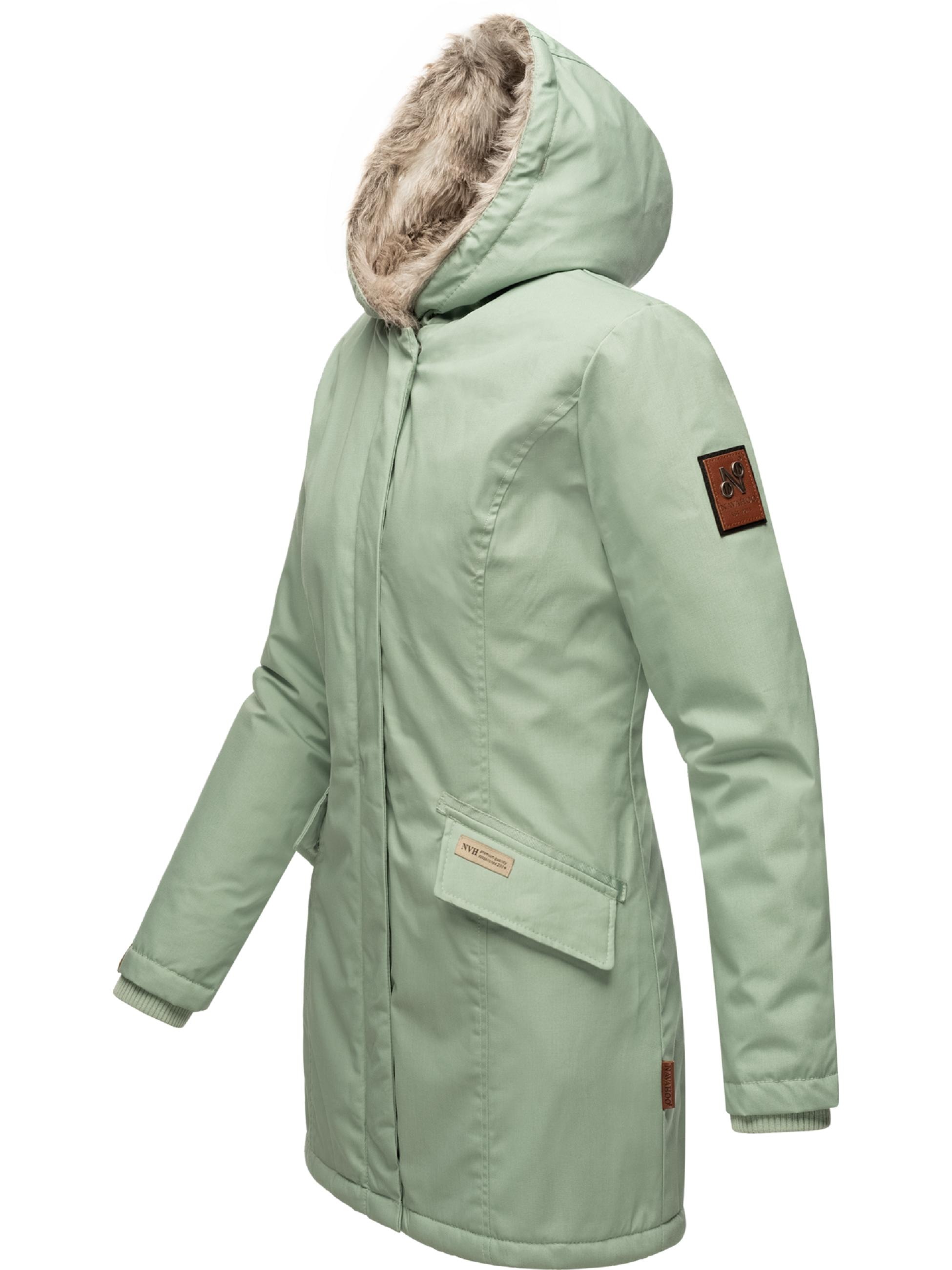 Navahoo Wintermantel »Wintermantel Cristal«, stylischer Damen Winterparka mit Kunstfell-Kapuze
