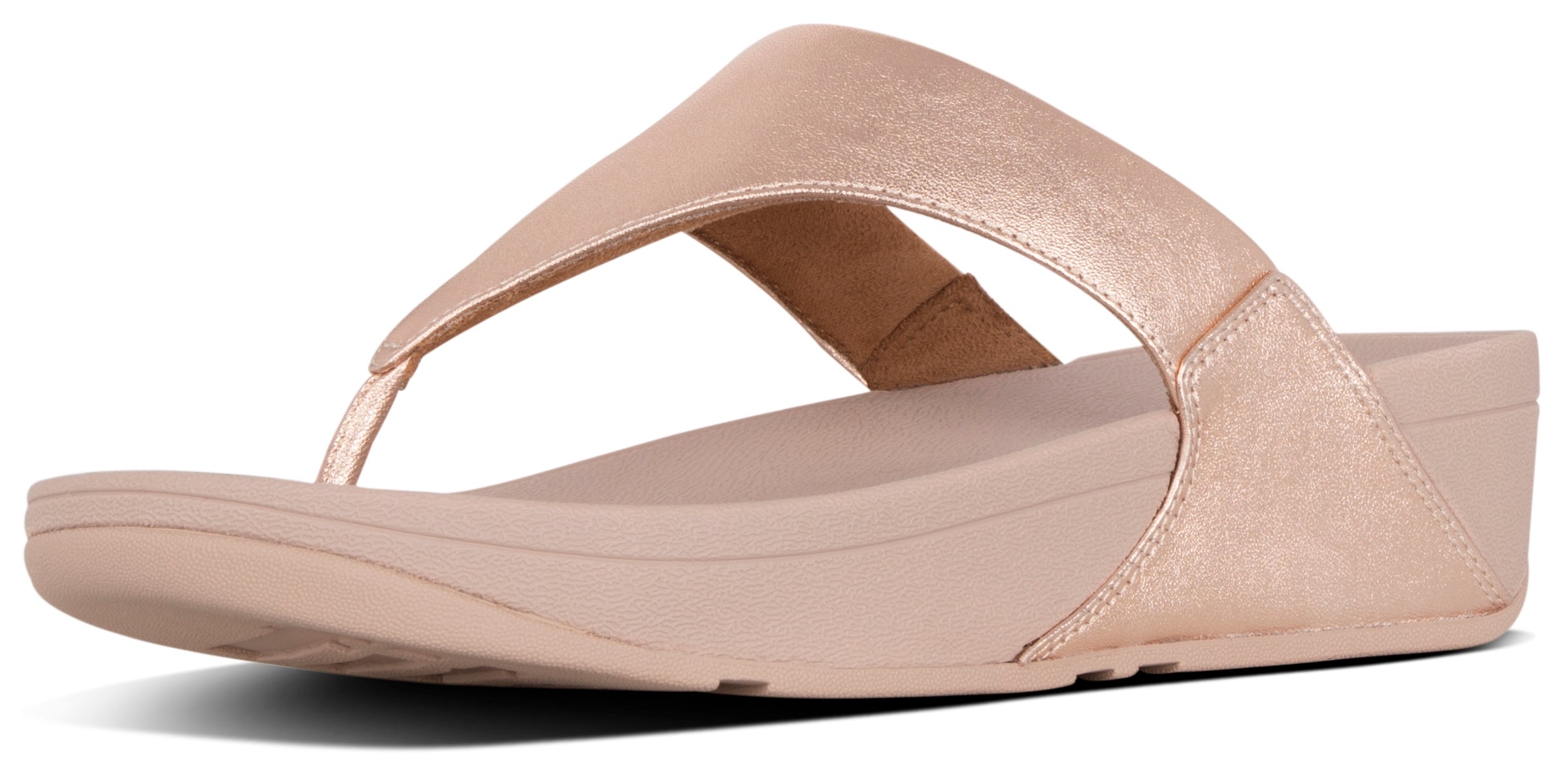Fitflop Damen Dianette »LULU LEATHER TOEPOST« in rosegold, Größe 37