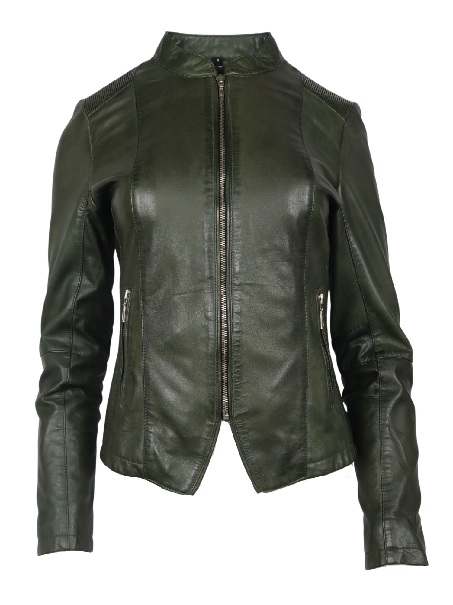 RICANO Kurzjacke »Lederjacke Abigale« ohne Kapuze Handgefertigt aus echtem Leder