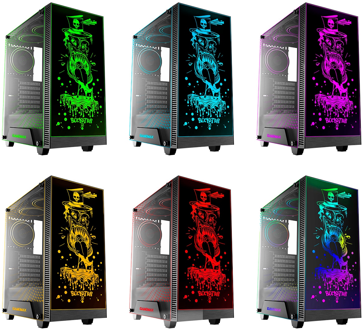 GAMEMAX PC-Komplettsystem »MegaDeal Rockstar 2842 AMD Ryzen 5 5600GT 16GB 480GB SSD« 27 ″ AMD Ryzen 5 16 GB RAM 480 GB SSD Windows 11 + MSI PRO MP272L LCD-Monitor, 68,6cm (27")