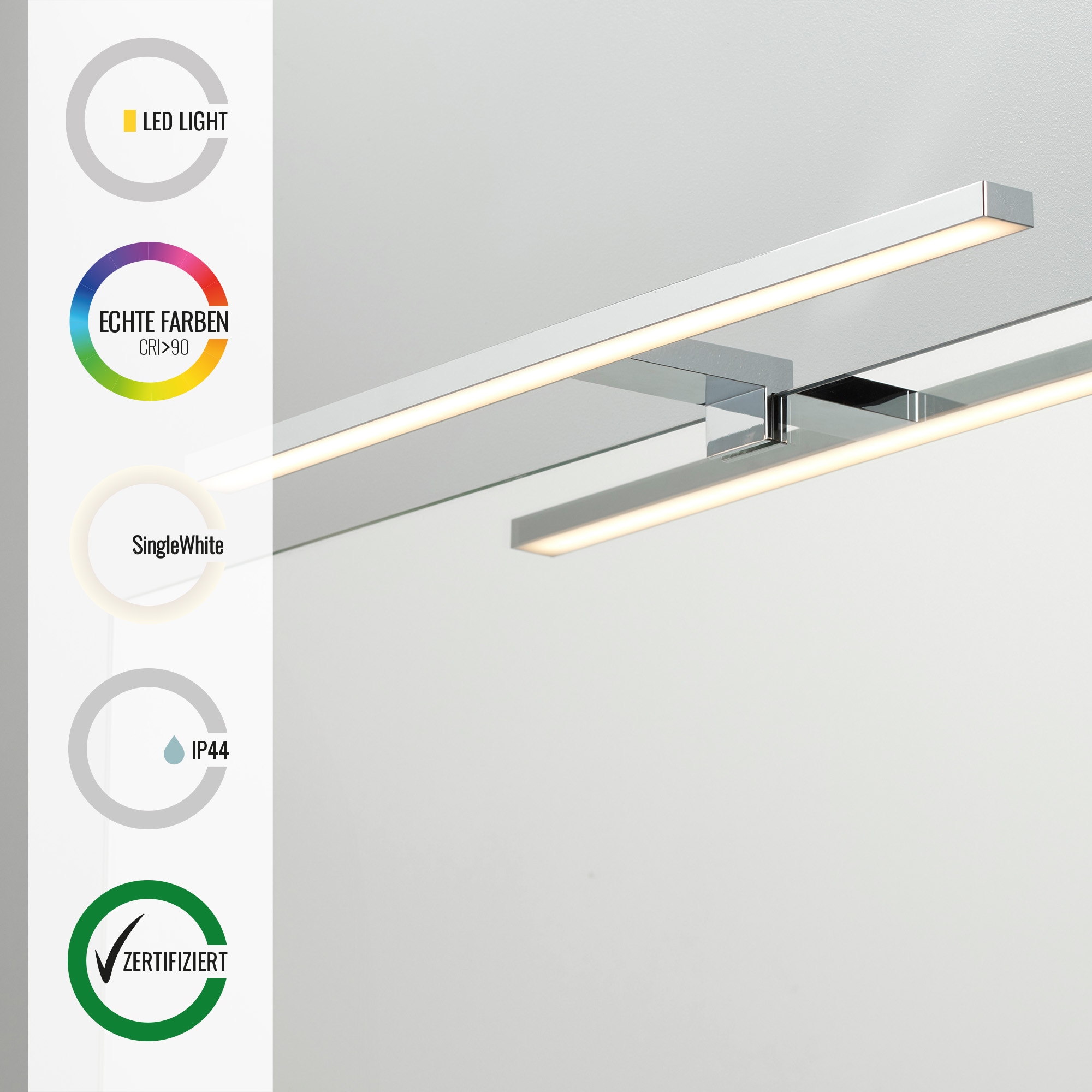 Loevschall Spiegelleuchte »Lagan NextGen, Badezimmer Lampe, LED Spiegelleuchte«, Spiegellampen für das Bad, Spiegelleuchte Mit Schalter