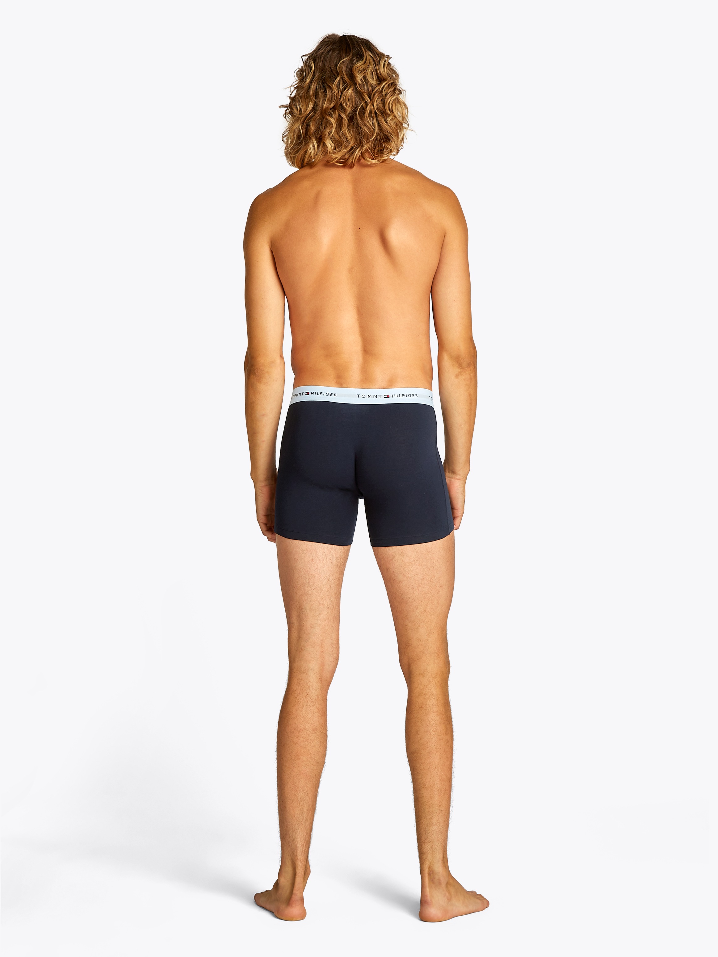 Tommy Hilfiger Underwear Boxershorts »3P BOXER BRIEF WB«, (Packung, 3 St., 3er-Pack), mit kontrastfarbenem Logobund