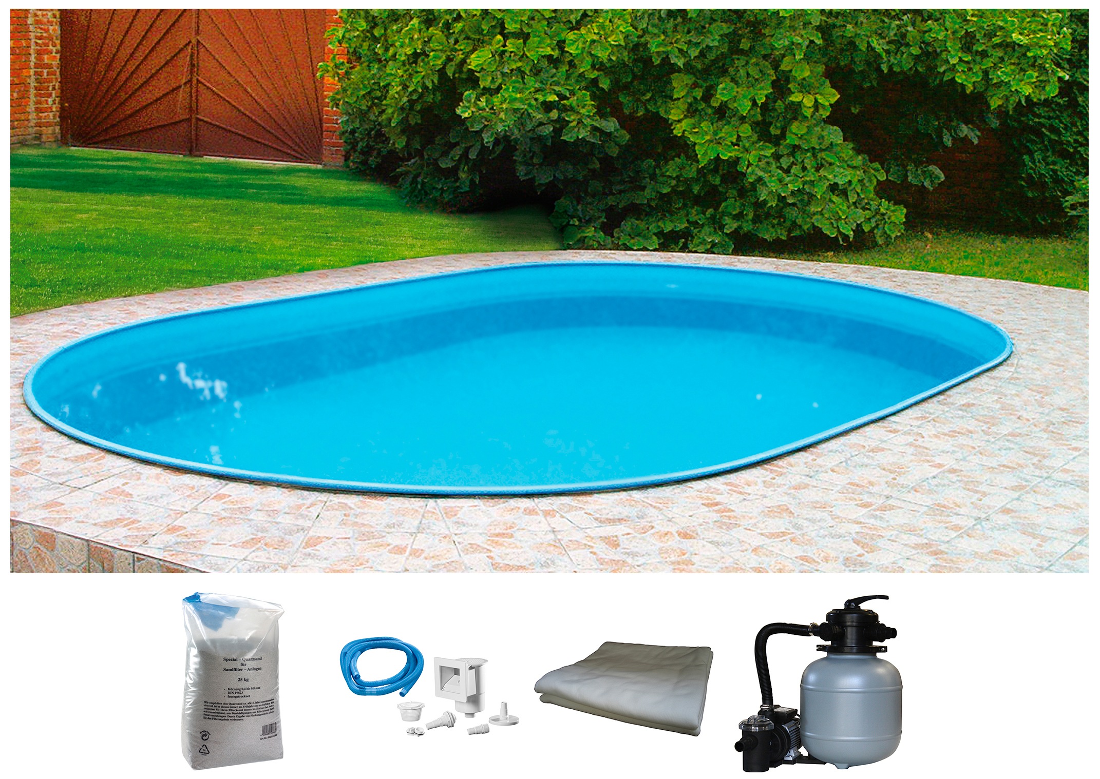 MyPool Ovalpool »Premium«, (Set), 5-tlg., BxLxH: 300x500x135 cm