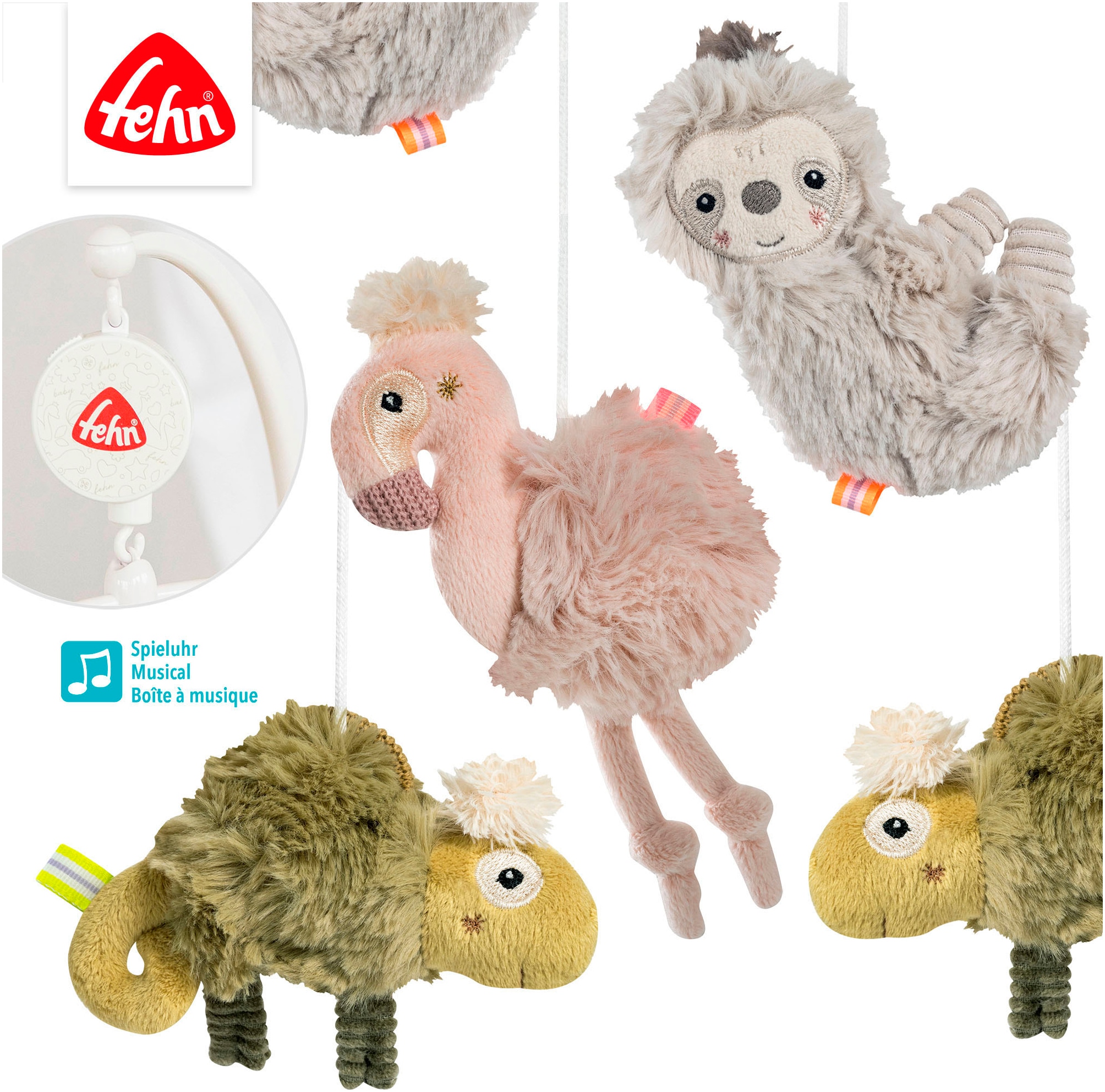 Fehn Mobile »Lazy, Crazy & Pink, Musik-Mobile«, mit mechanischem Spielwerk